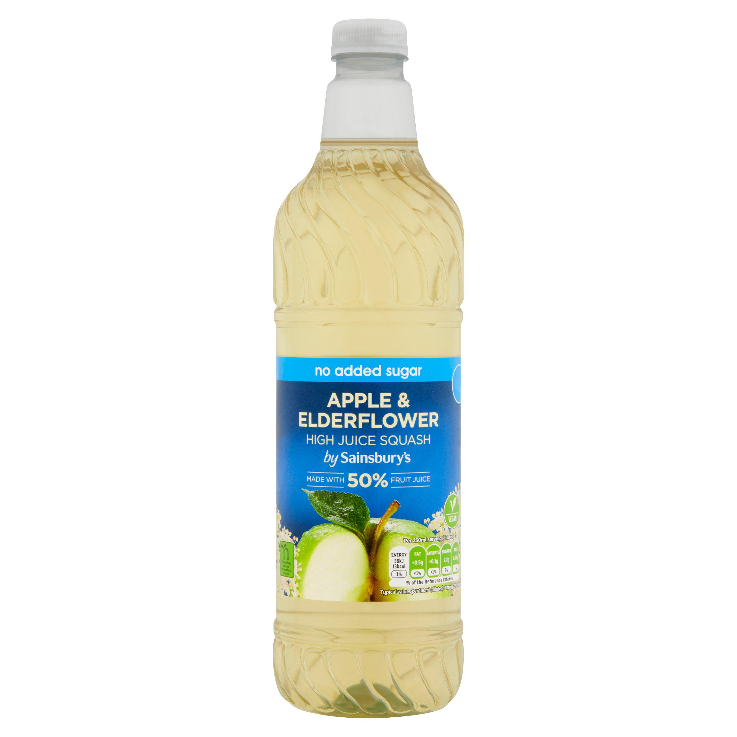 Sainsbury's Apple & Elderflower High Juice Squash 1L