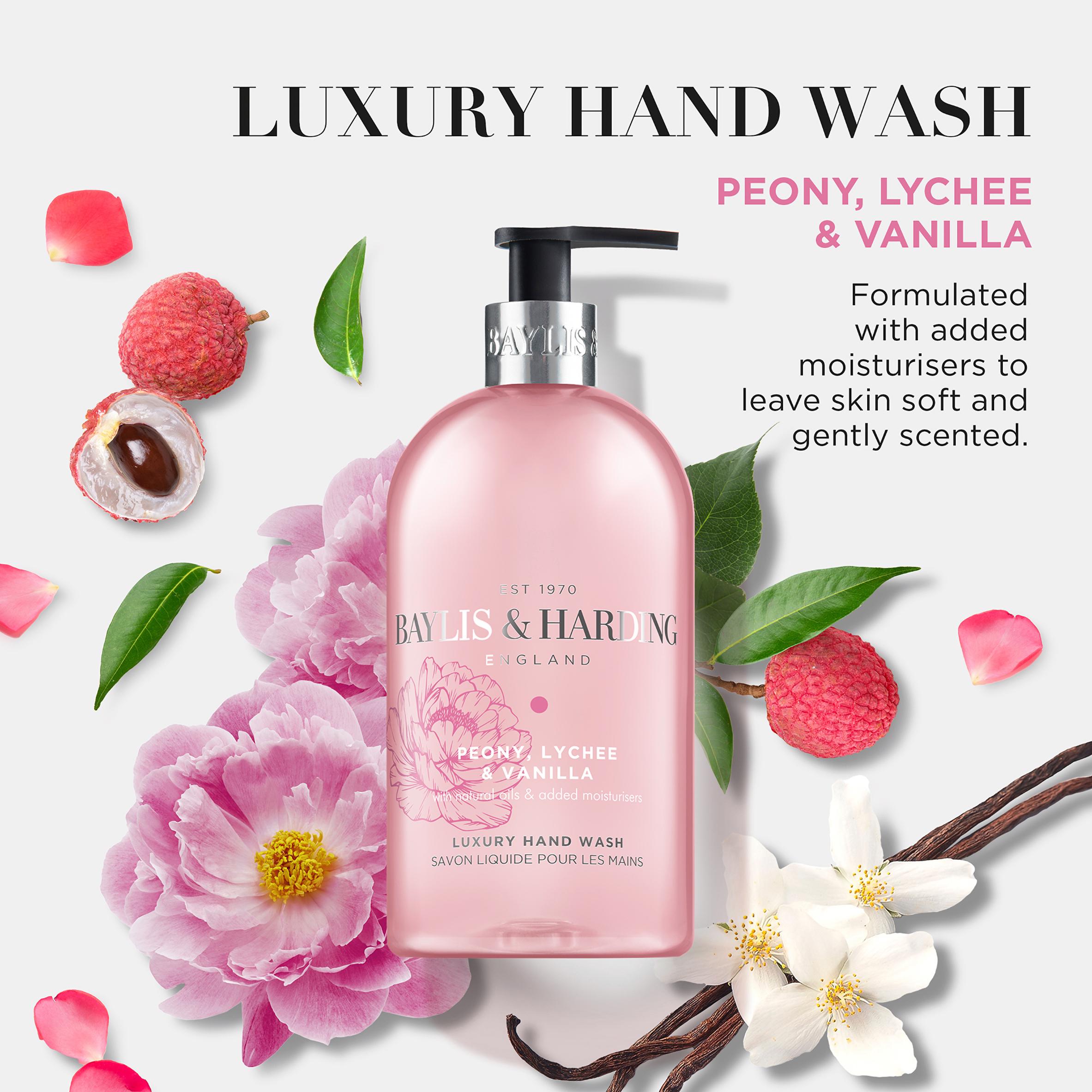 Baylis & Harding Signature Peony, Lychee & Vanilla Hand Wash 500ml thumbnail 3