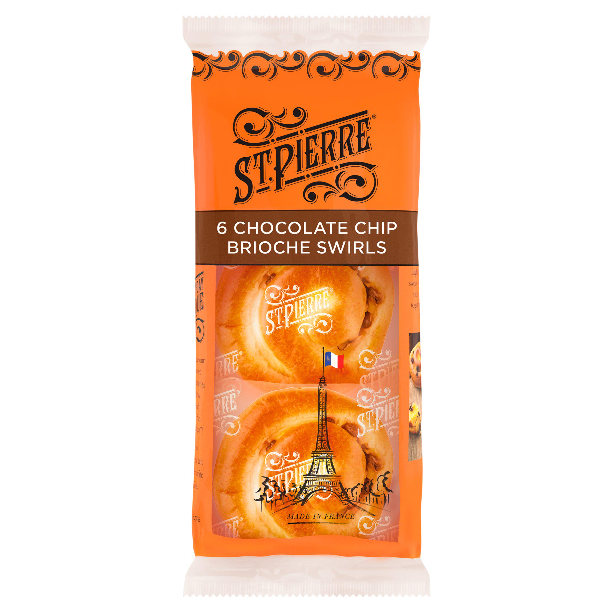 St. Pierre Chocolate Chip Brioche Swirls x6