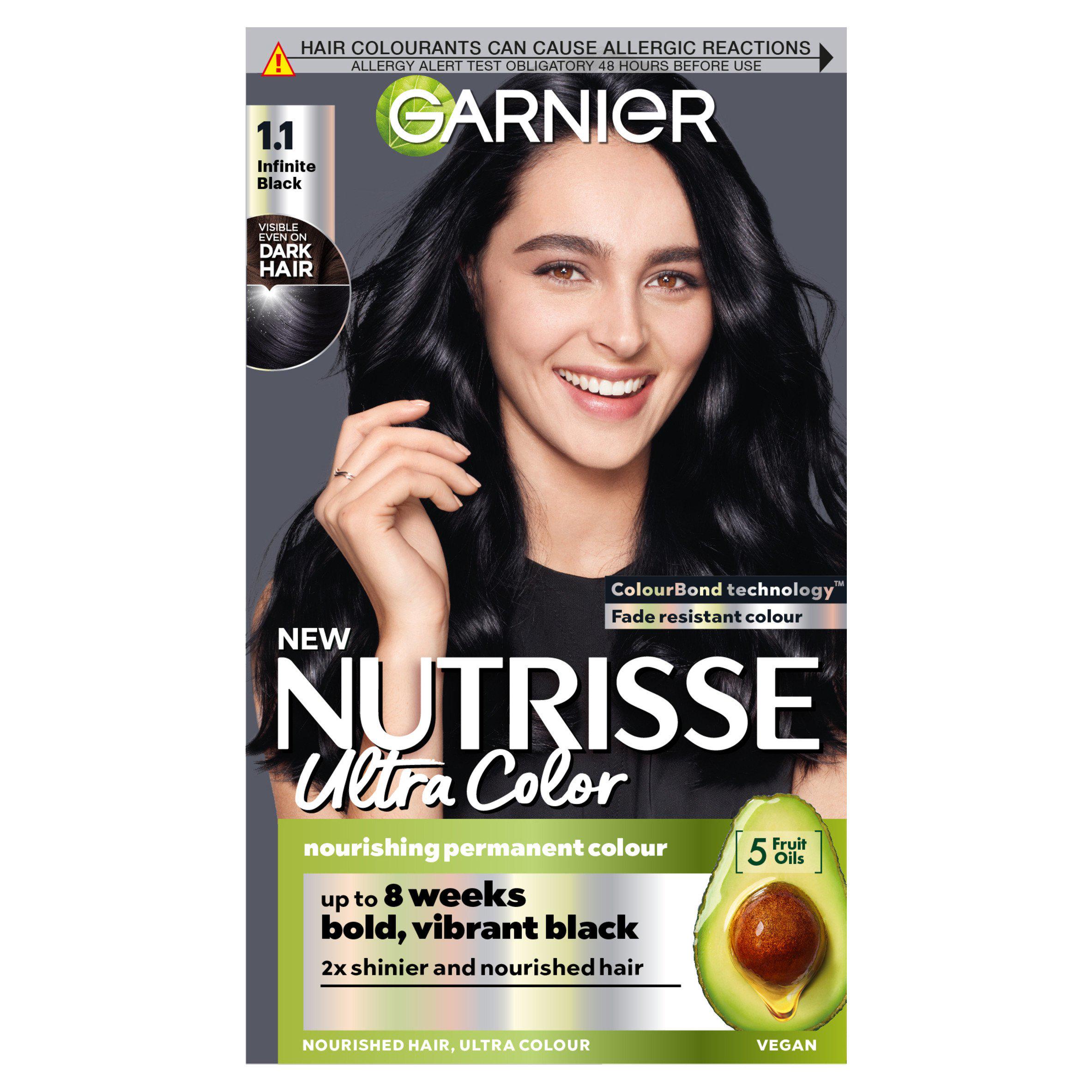 Garnier Nutrisse Ultra Color Infinite Black Permanent Hair Dye 1.10