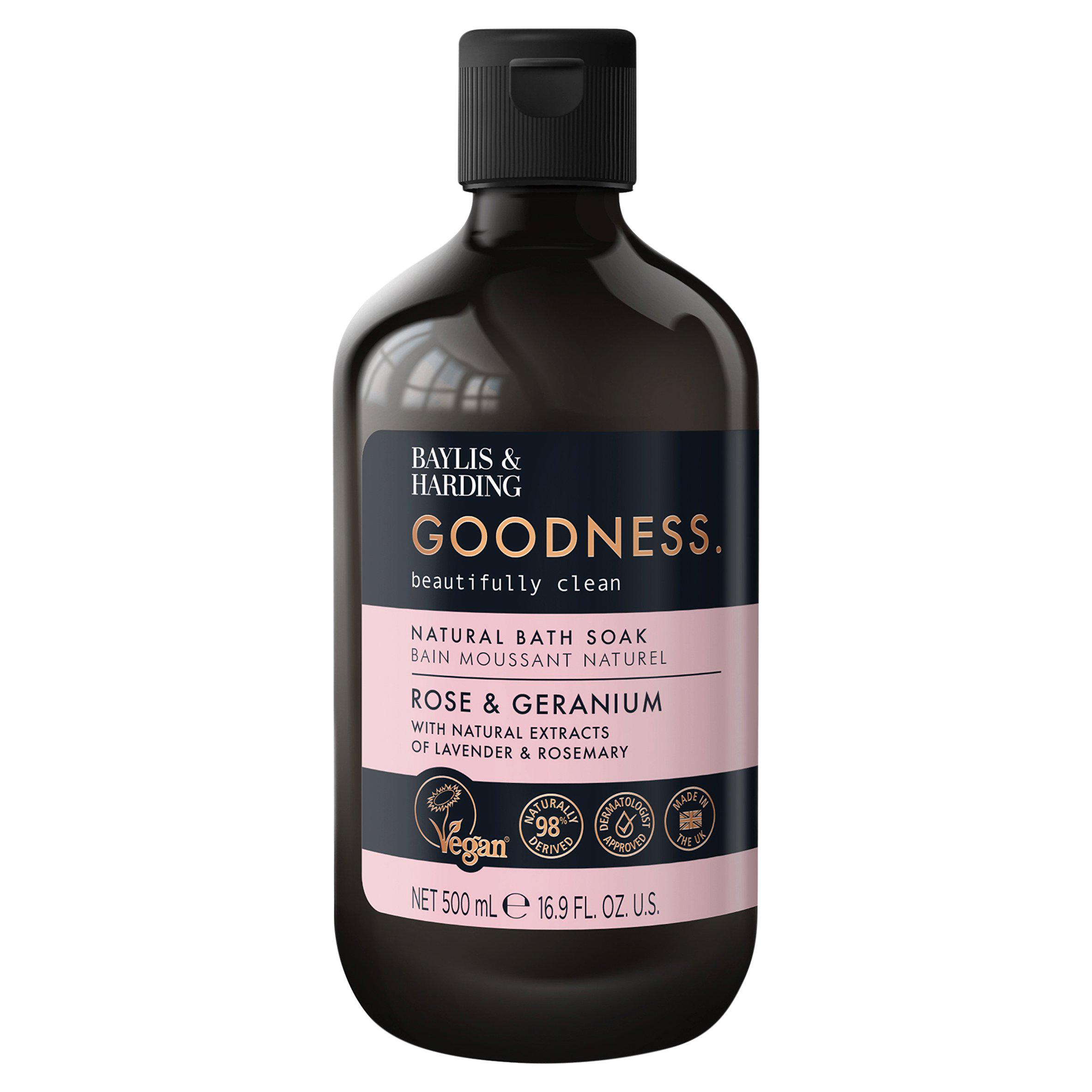 Baylis & Harding Goodness Rose & Geranium Natural Bath Soak 500ml
