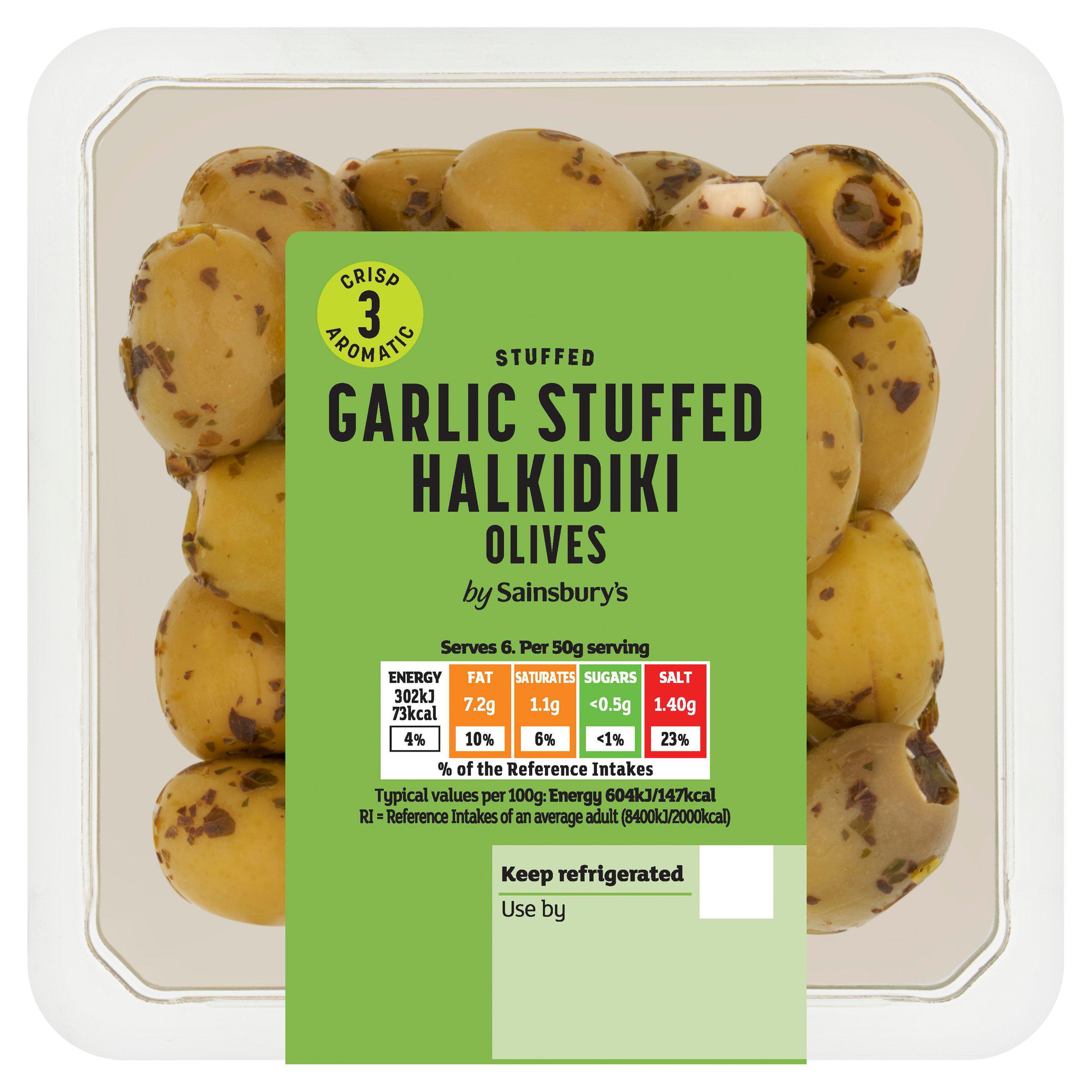 Sainsbury's Garlic Stuffed Halkidiki Olives 300g