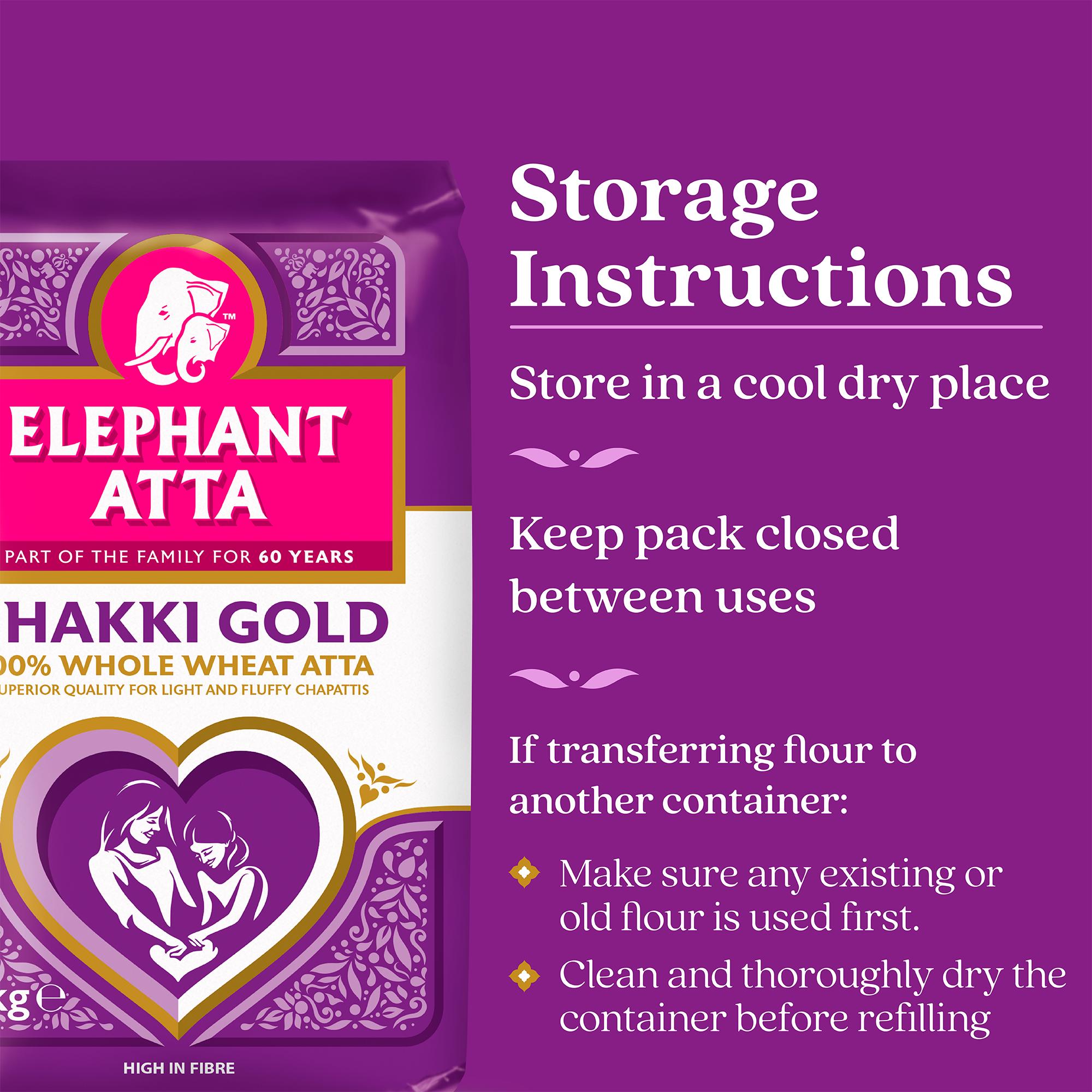 Elephant Atta 1.5kg Chakki Gold Whole Wheat Chapatti Flour thumbnail 5
