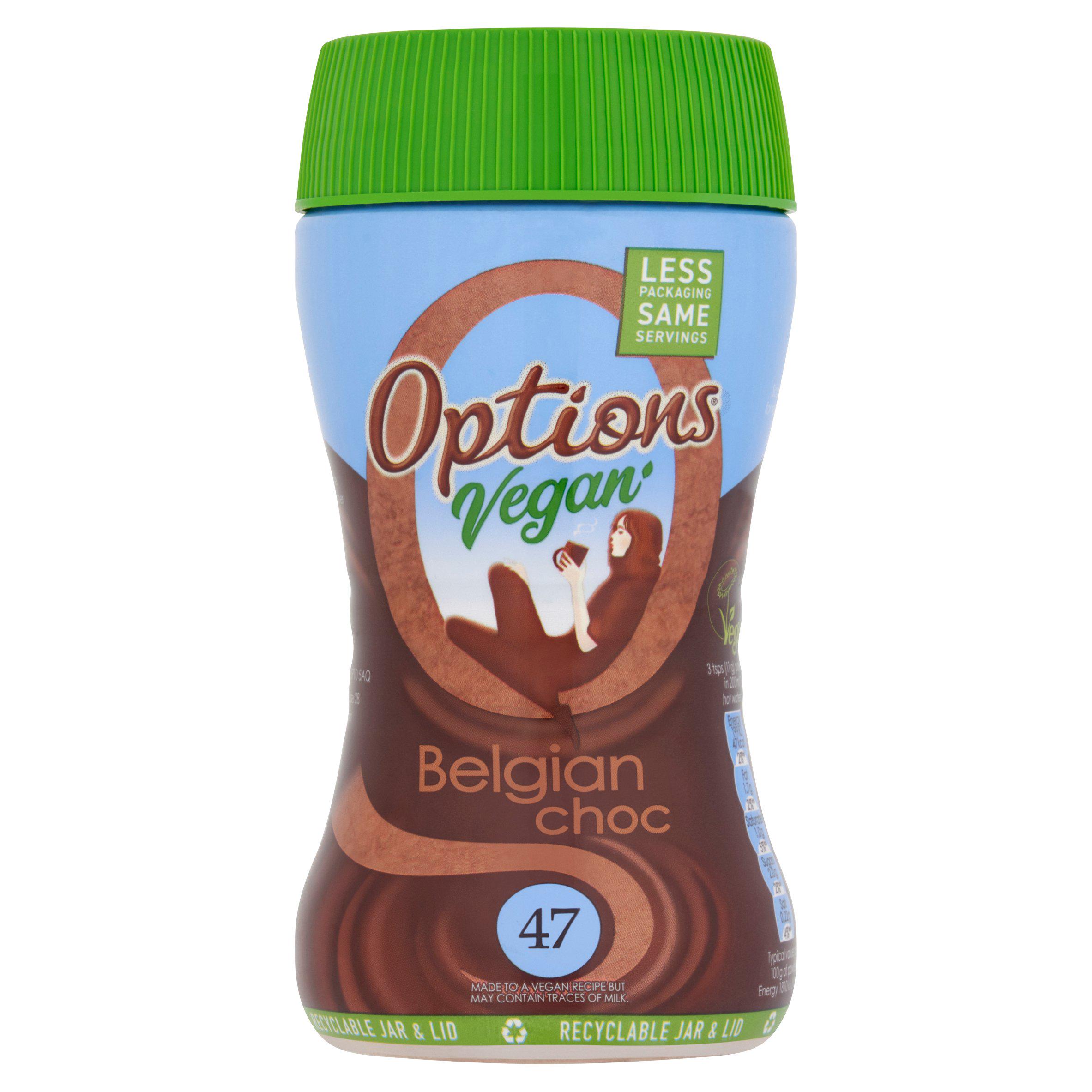 Options Vegan Instant Belgian Hot Chocolate Drink 200g