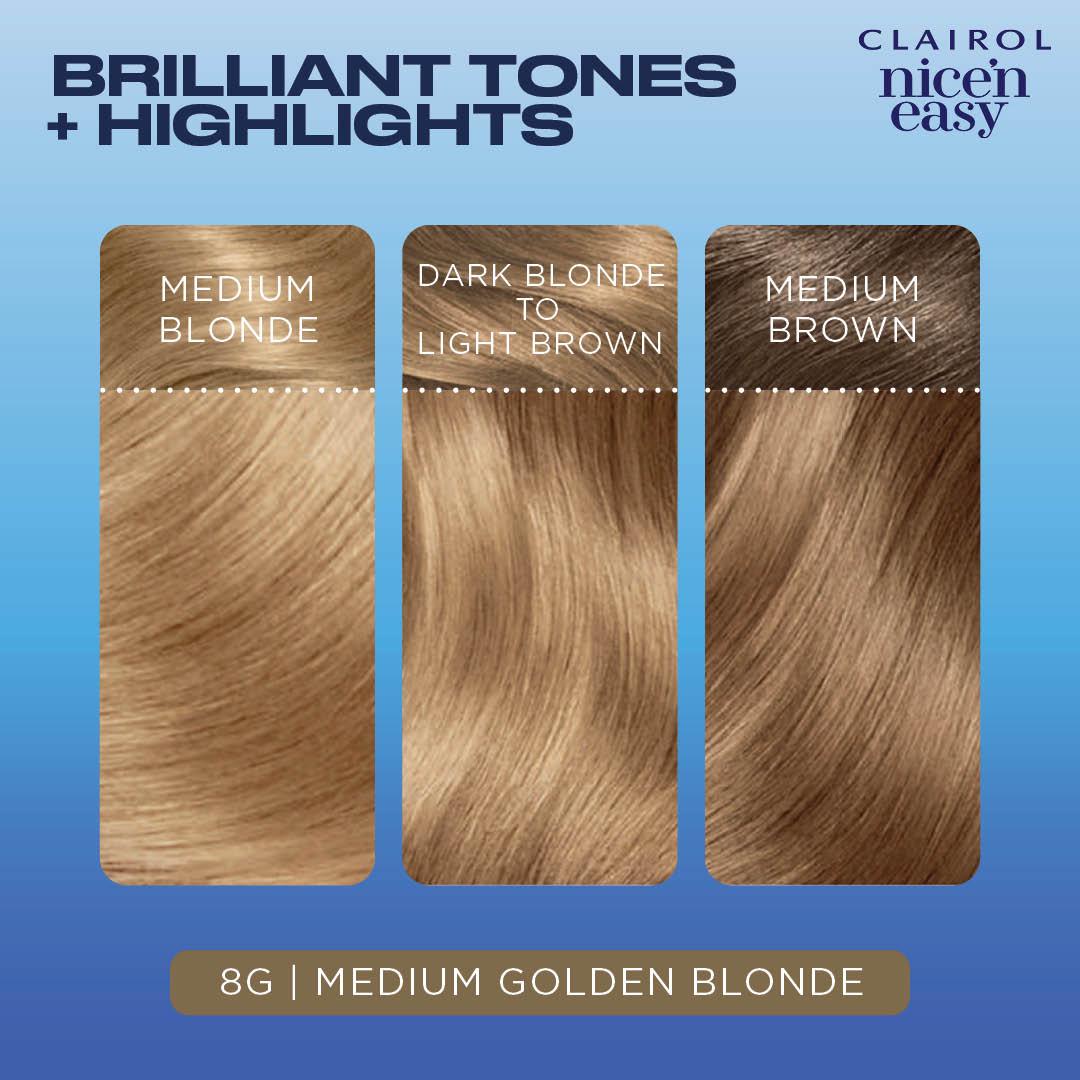 Clairol Nice'N Easy 8G Medium Golden Blonde Permanent Crème Hair Dye thumbnail 3