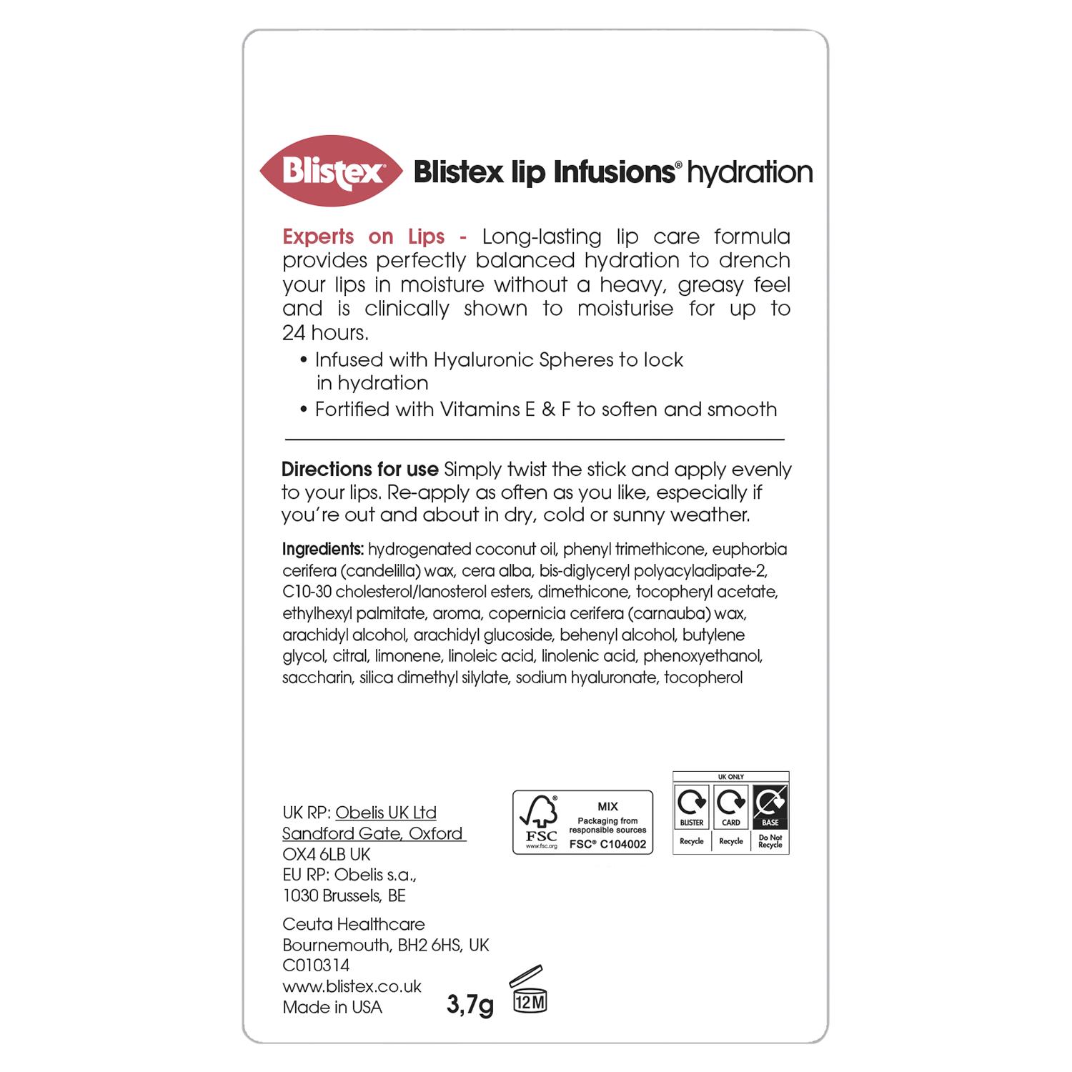 Blistex Lip Infusions Hydration 3.7g thumbnail 4