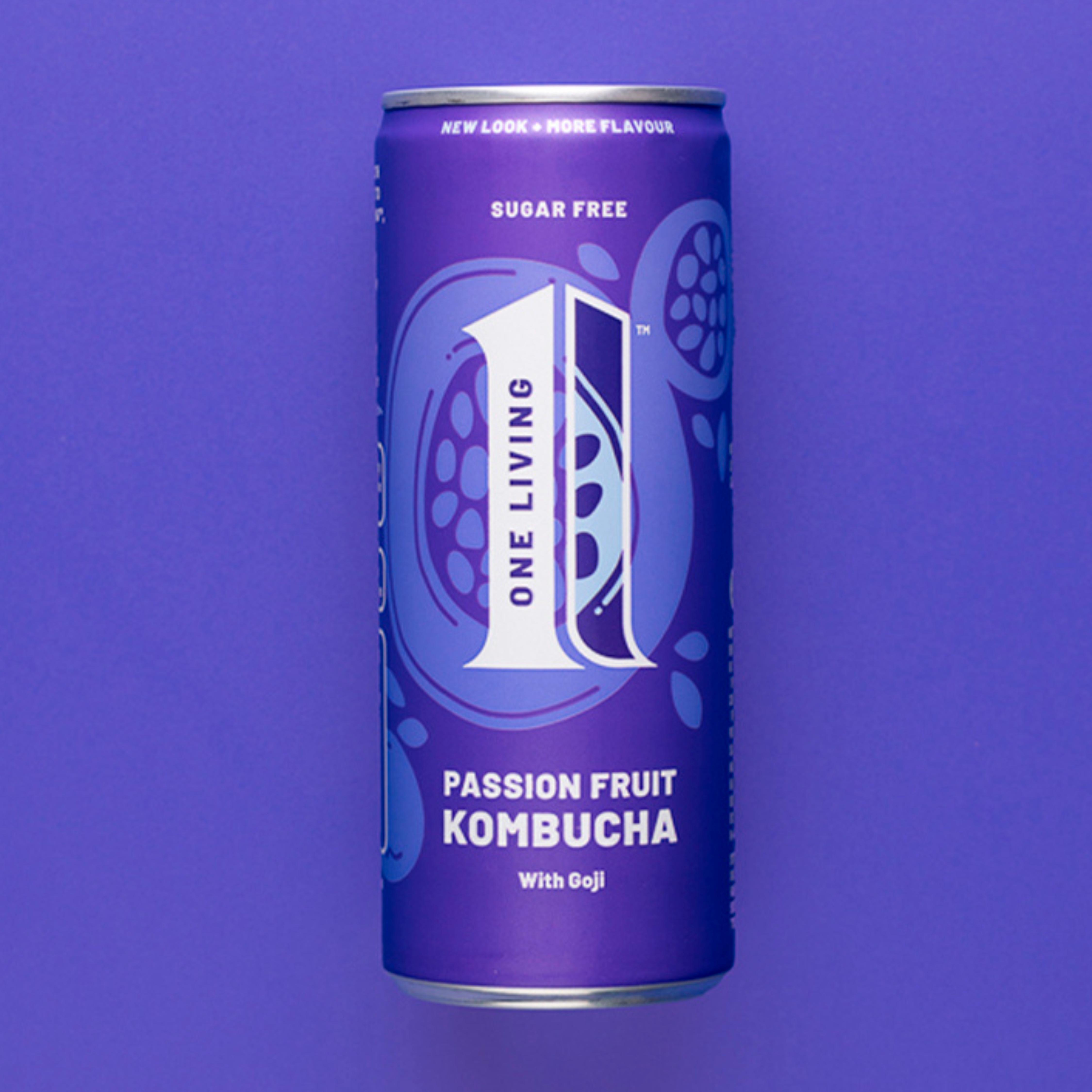 One Living Sugar Free Passion Fruit Kombucha with Goji 4x250ml thumbnail 4