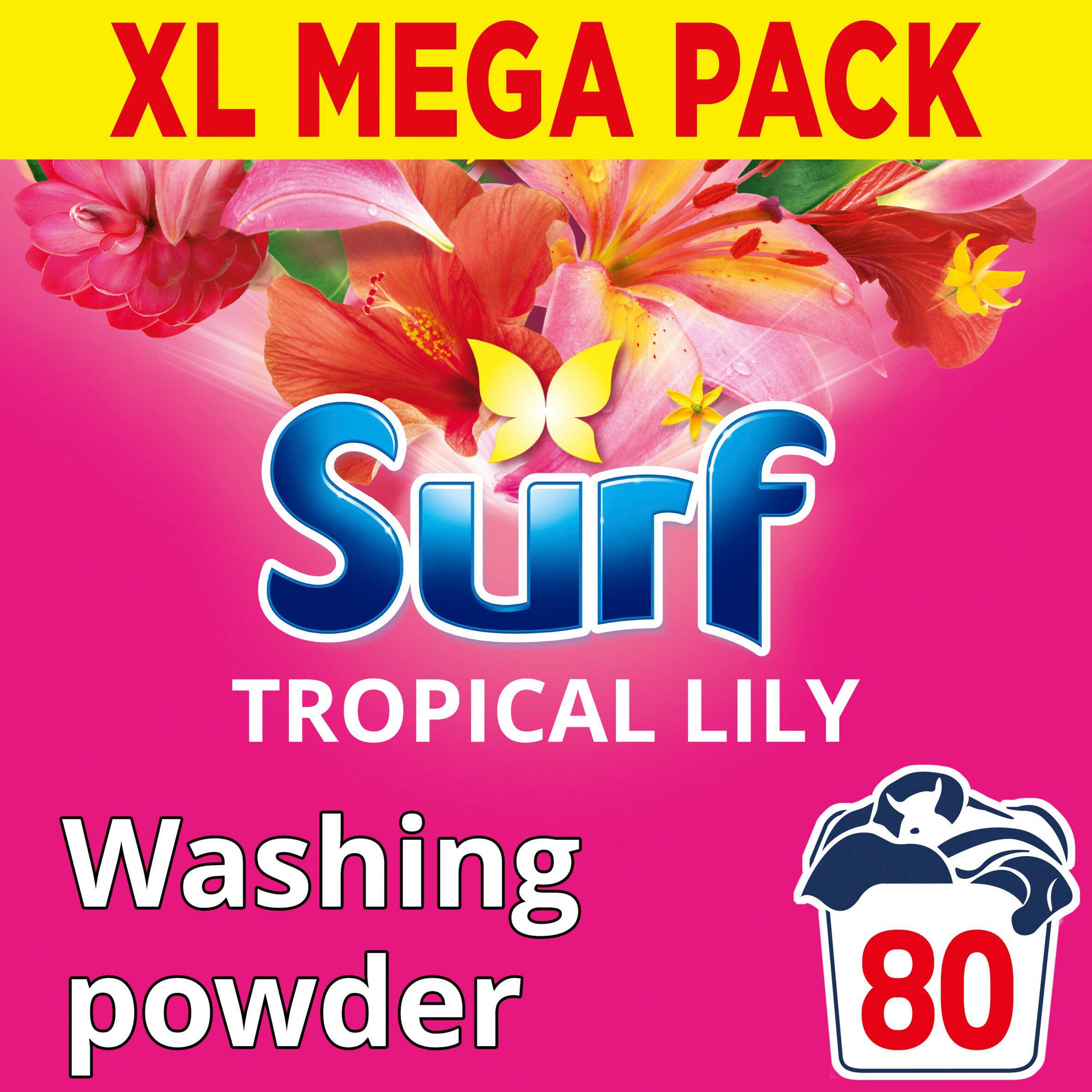 Surf Tropical Lily Washing Laundry Detergent Powder 75 Washes 3.75 kg