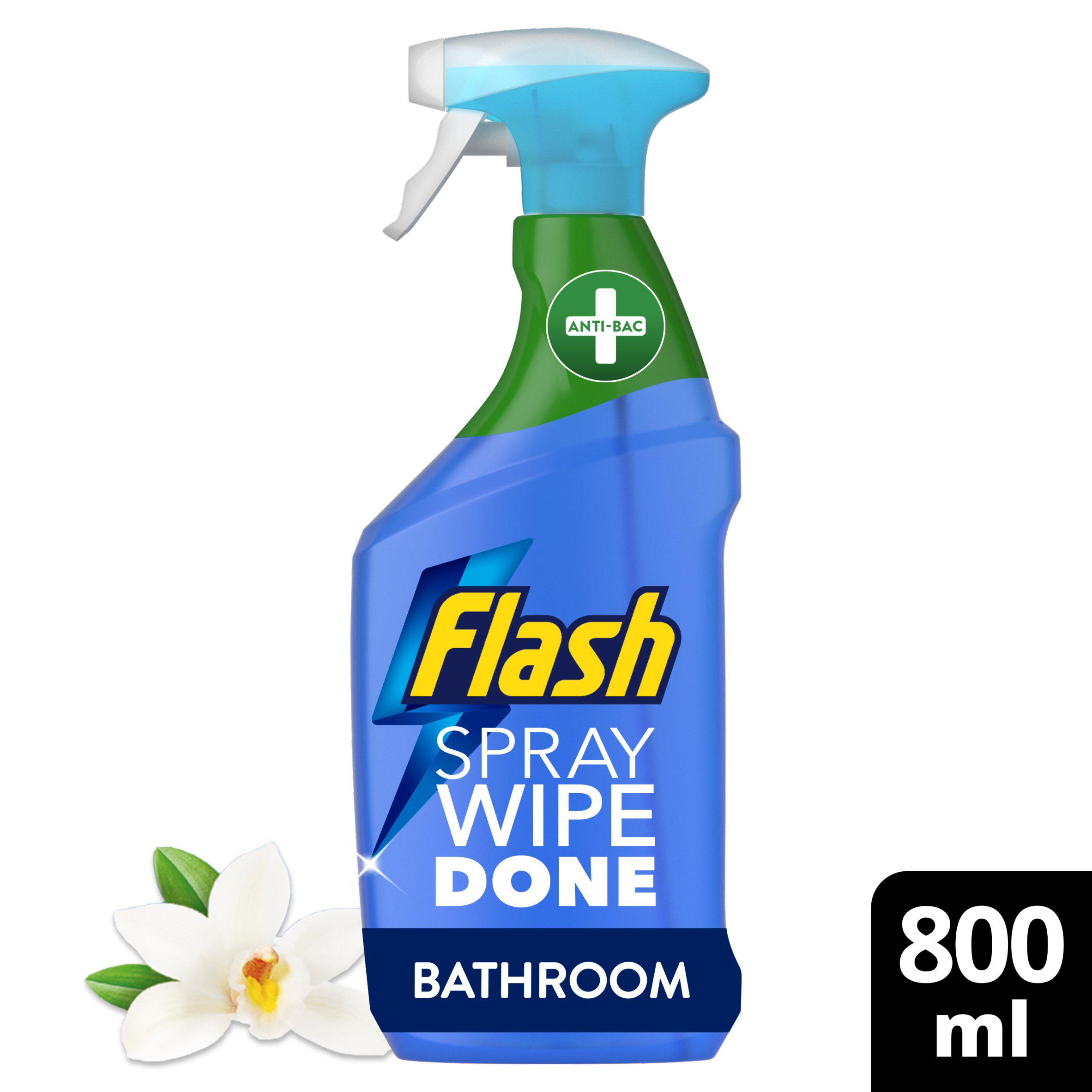 Flash Spray Wipe & Done Bathroom Antibacterial Multi Purpose Cleaning Spray White Blossom 800ml