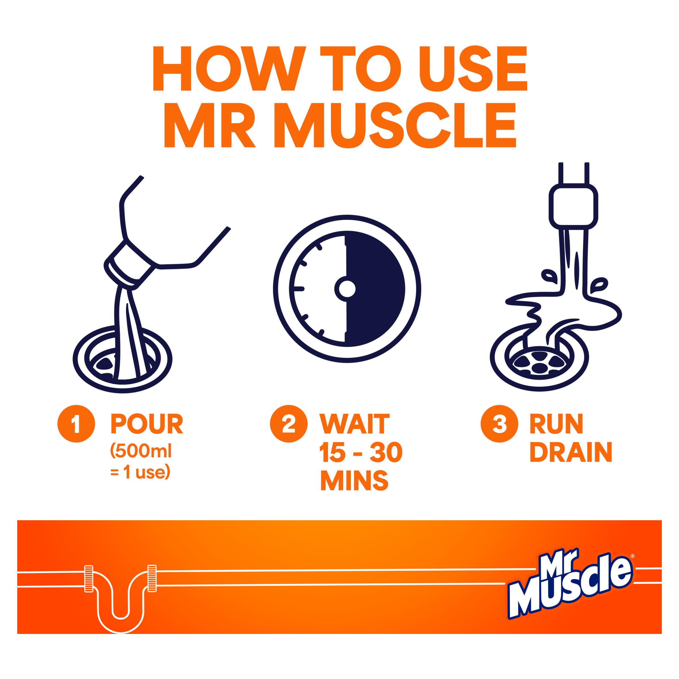 Mr Muscle Drain Deep Clean & Odour Eliminating Foamer 500ml thumbnail 2