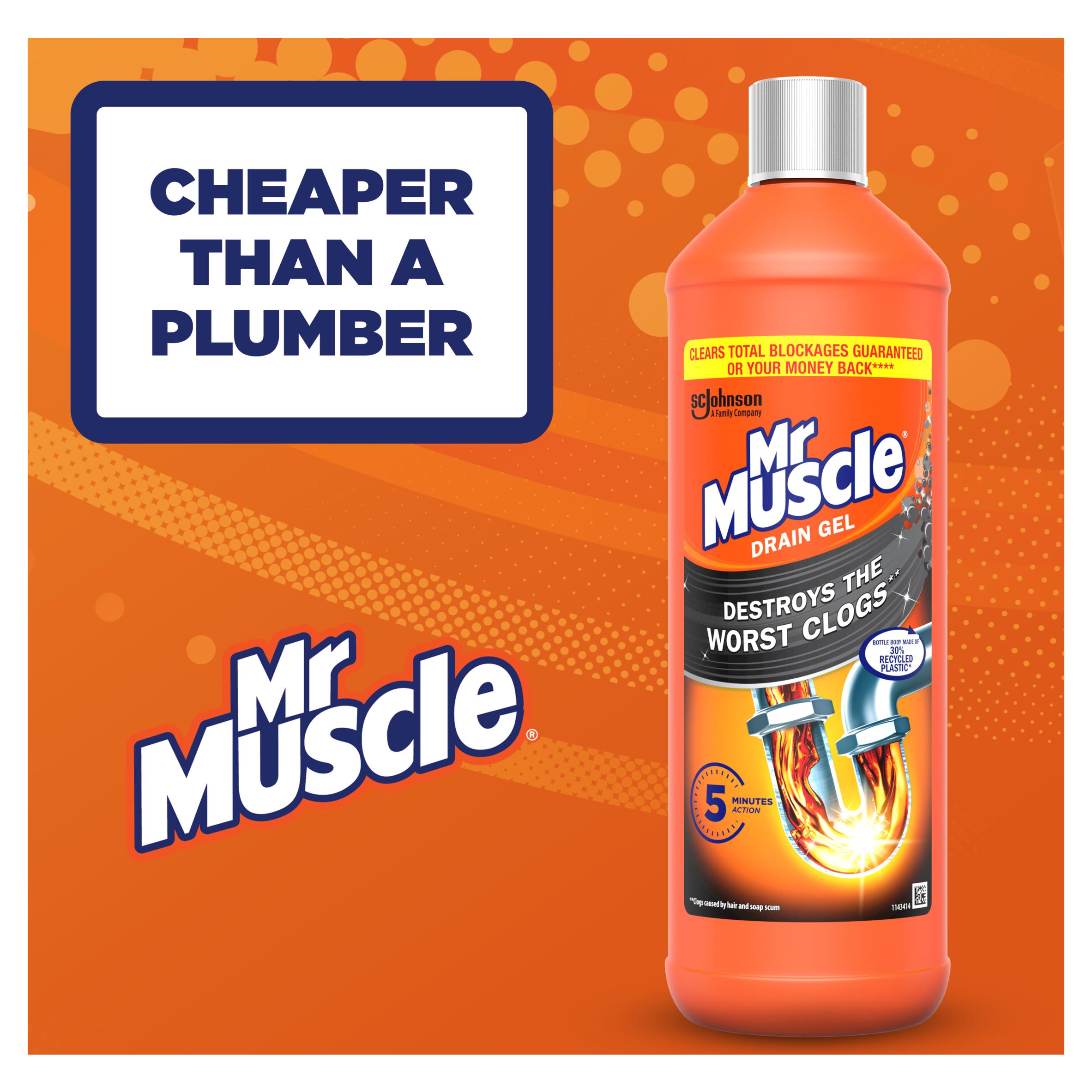 Mr Muscle Max Gel Sink & Drain Unblocker Twin 2x1000ml thumbnail 3