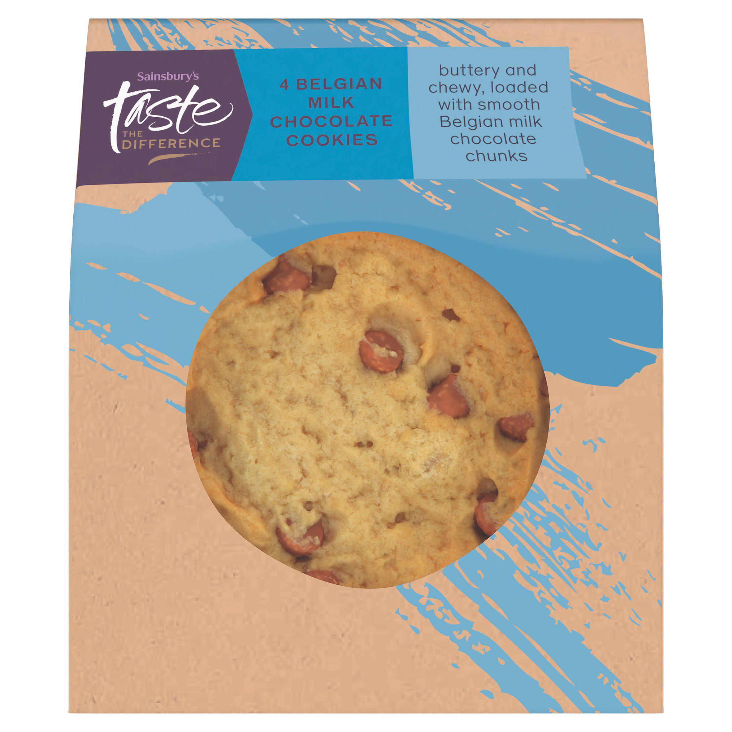 Sainsbury's Belgian Milk Chocolate Cookies, Taste the Difference x4