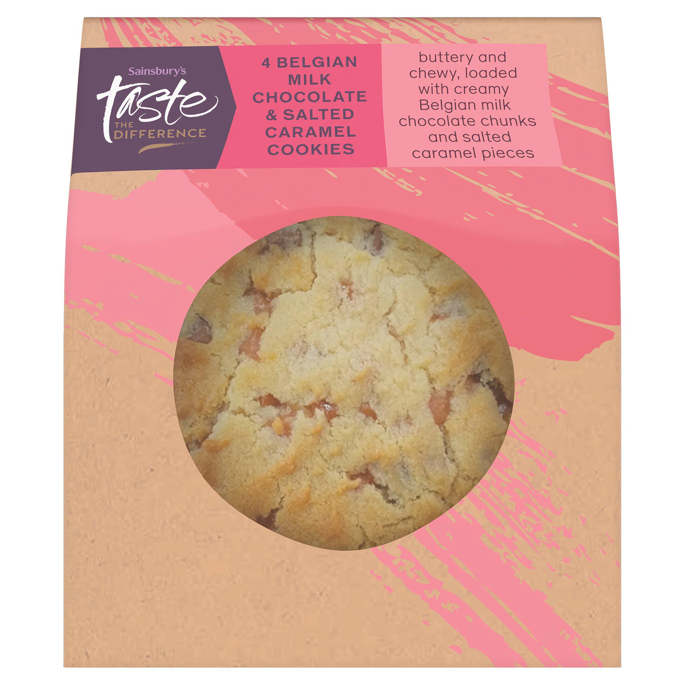Sainsbury's Salted Caramel & Belgian Milk Chocolate Cookies, Taste the Difference x4