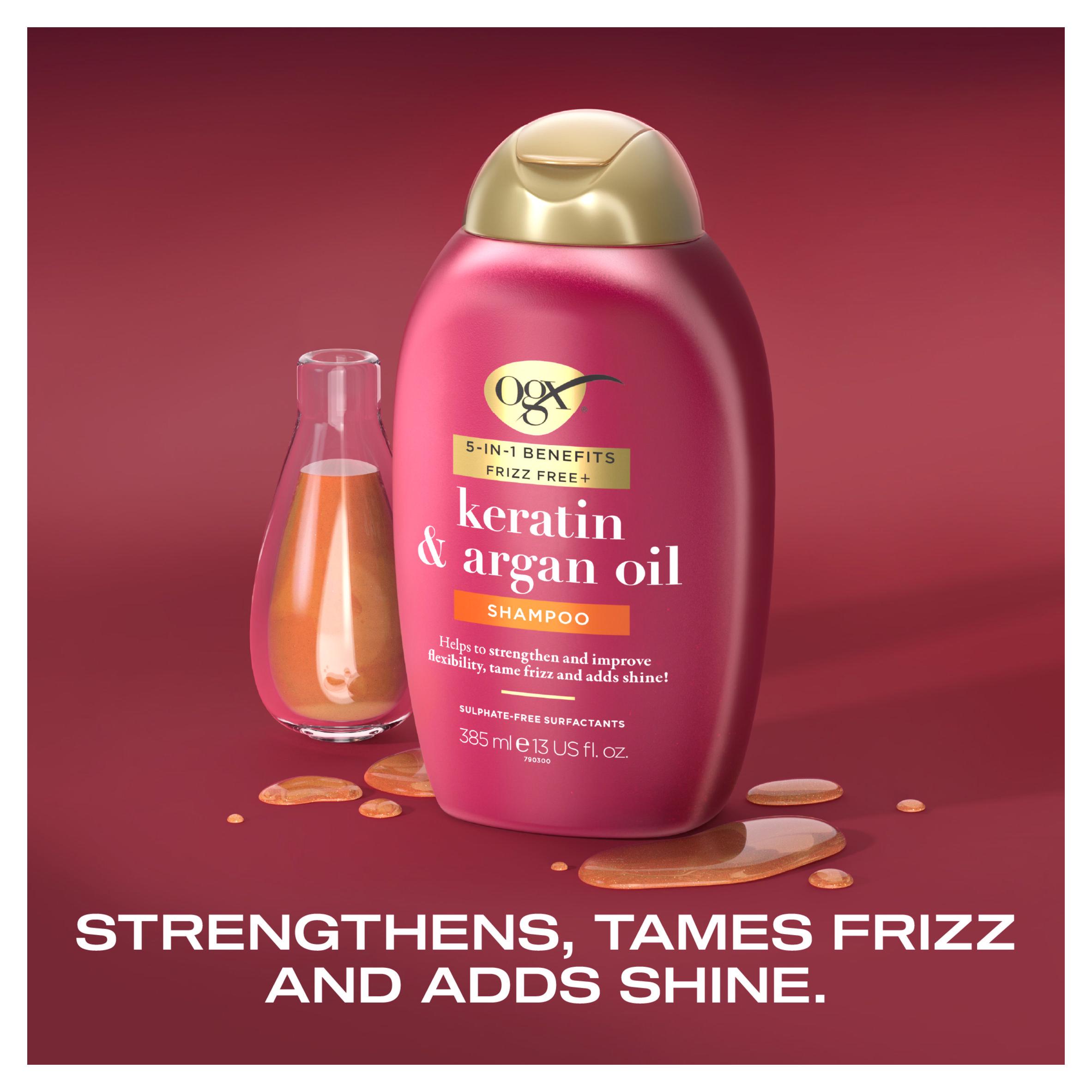 OGX Anti Frizz Keratin Smoothing Oil Shampoo Sulfate Free 385ml thumbnail 3