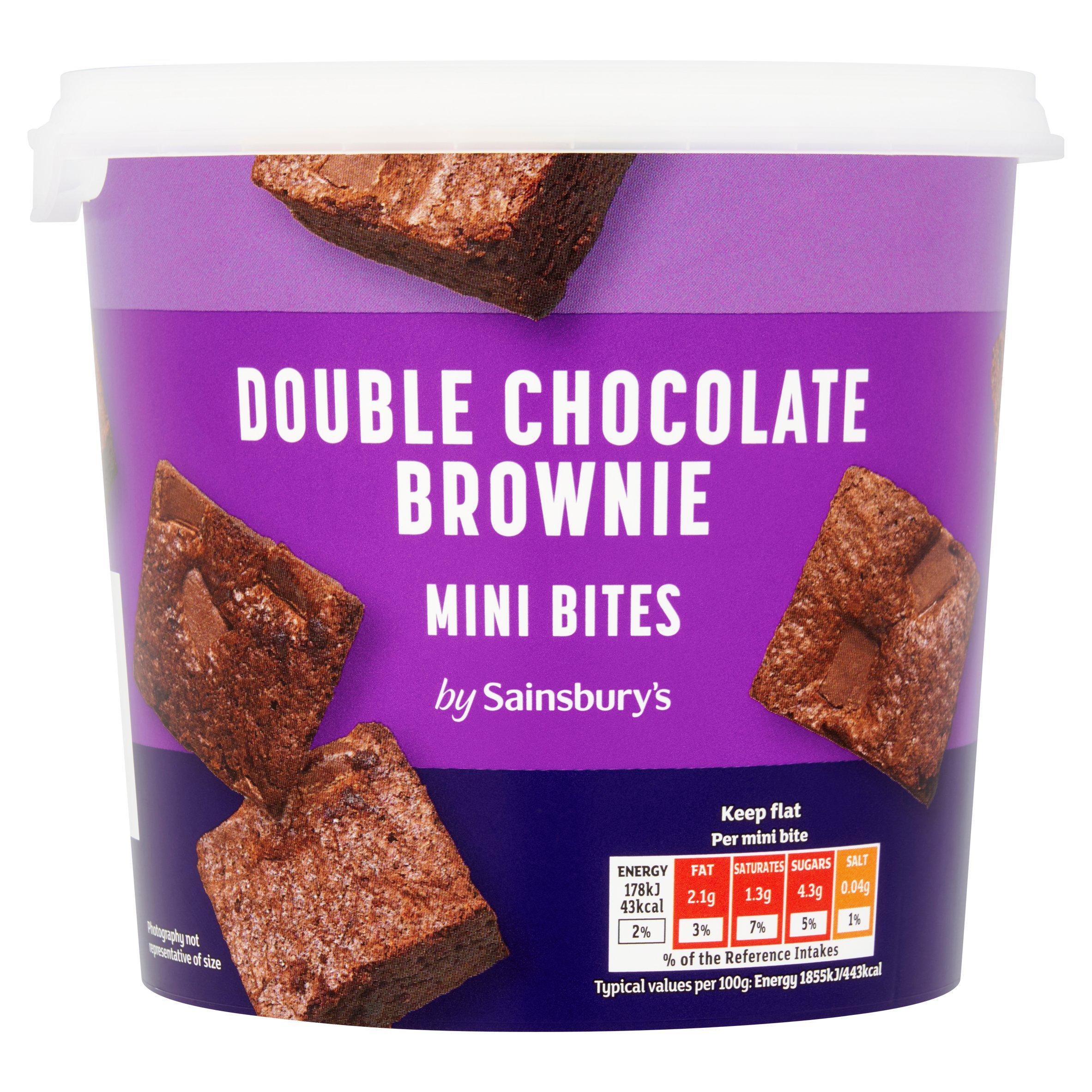 Sainsbury's 240g Double Chocolate Brownie Mini Bites Tub