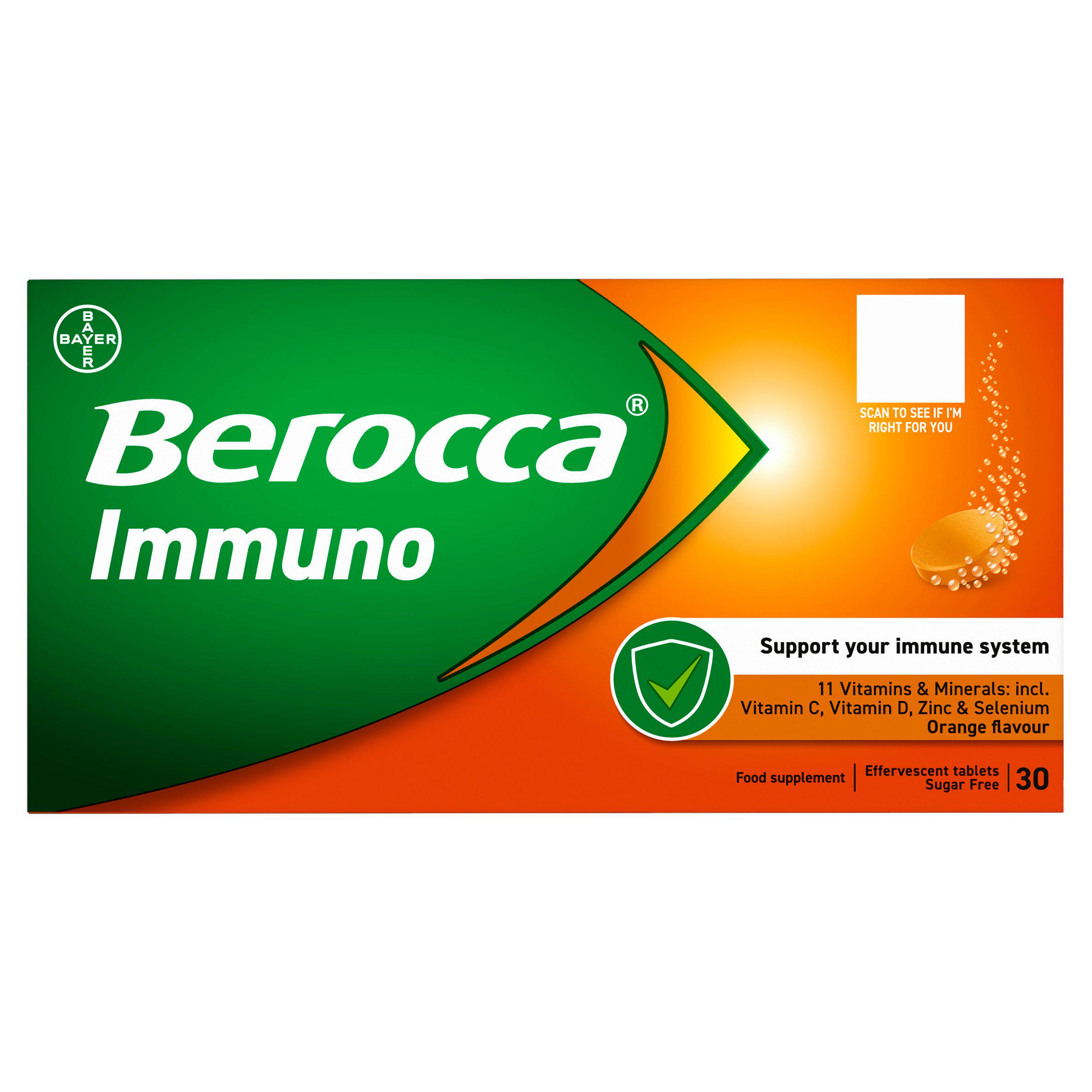 Berocca Immuno Orange Flavour Energy Immunity Vitamin Tablets