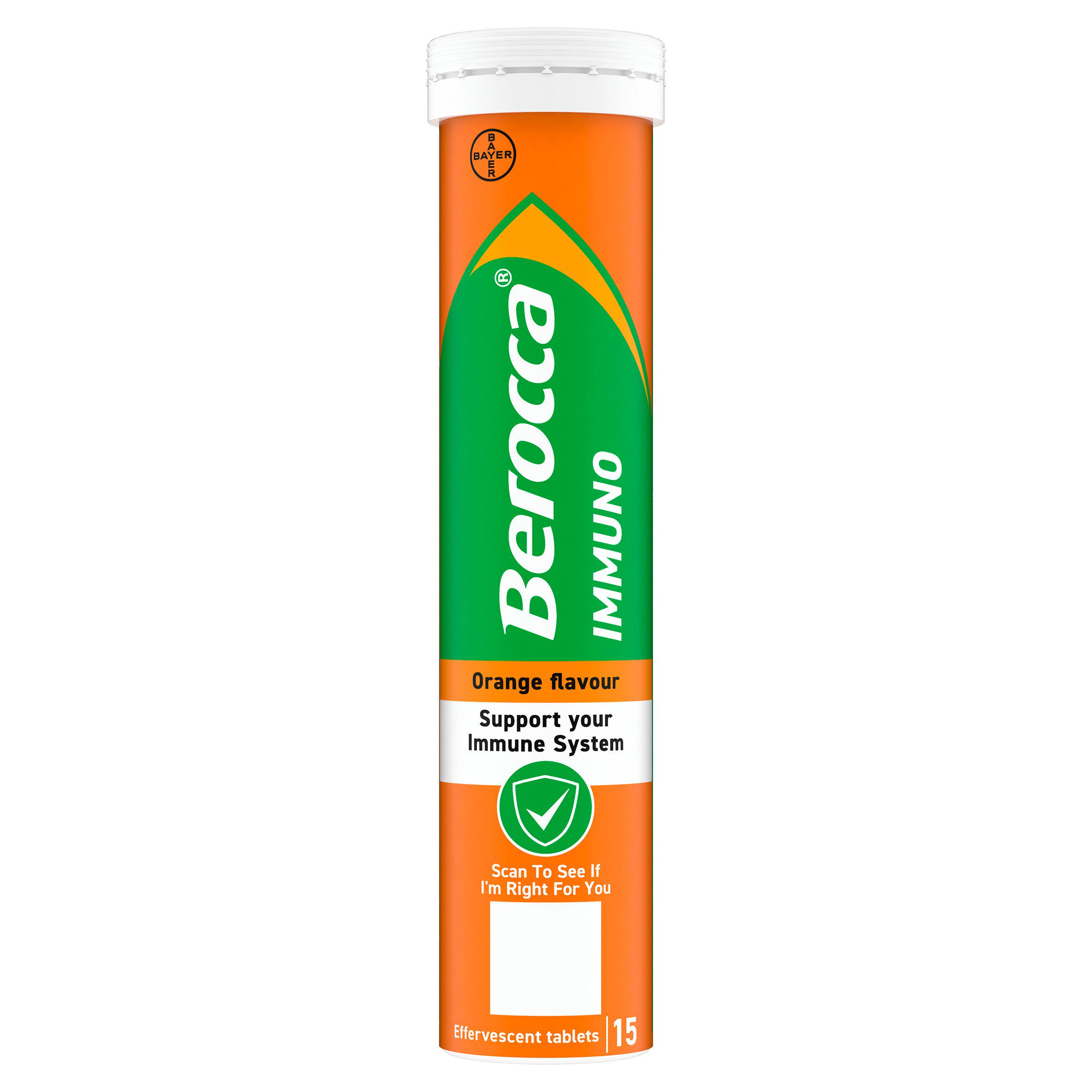 Berocca Immuno Orange Flavour Energy & Immunity Tablets