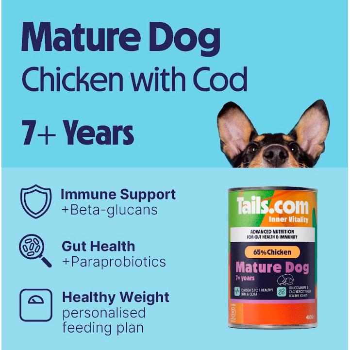 tails.com Inner Vitality Advanced Nutrition Wet Dog Food 7 Years+ 400g thumbnail 4