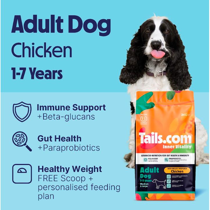 tails.com Inner Vitality Advanced Nutrition Dry Dog Food Medium & Large Chicken 2kg thumbnail 5