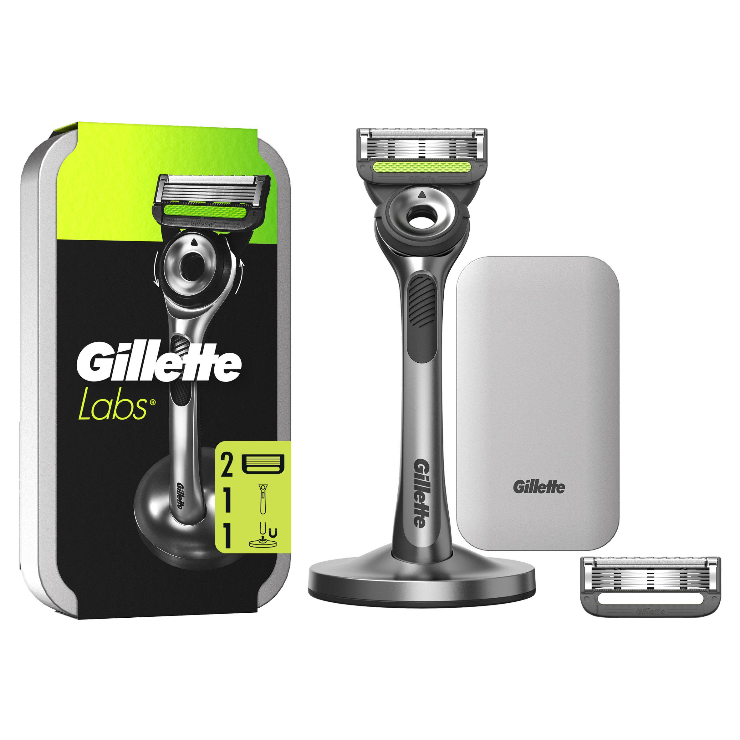 Gillette Labs with Exfoliating Bar Razor Travel Case & Blades x2