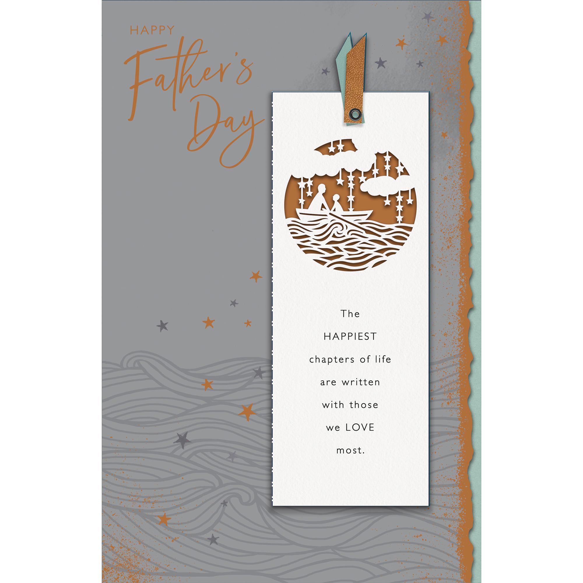 Gibson with a Keepsake Bookmark Happiest Chapters of Life Happy Father's Day Greeting Card