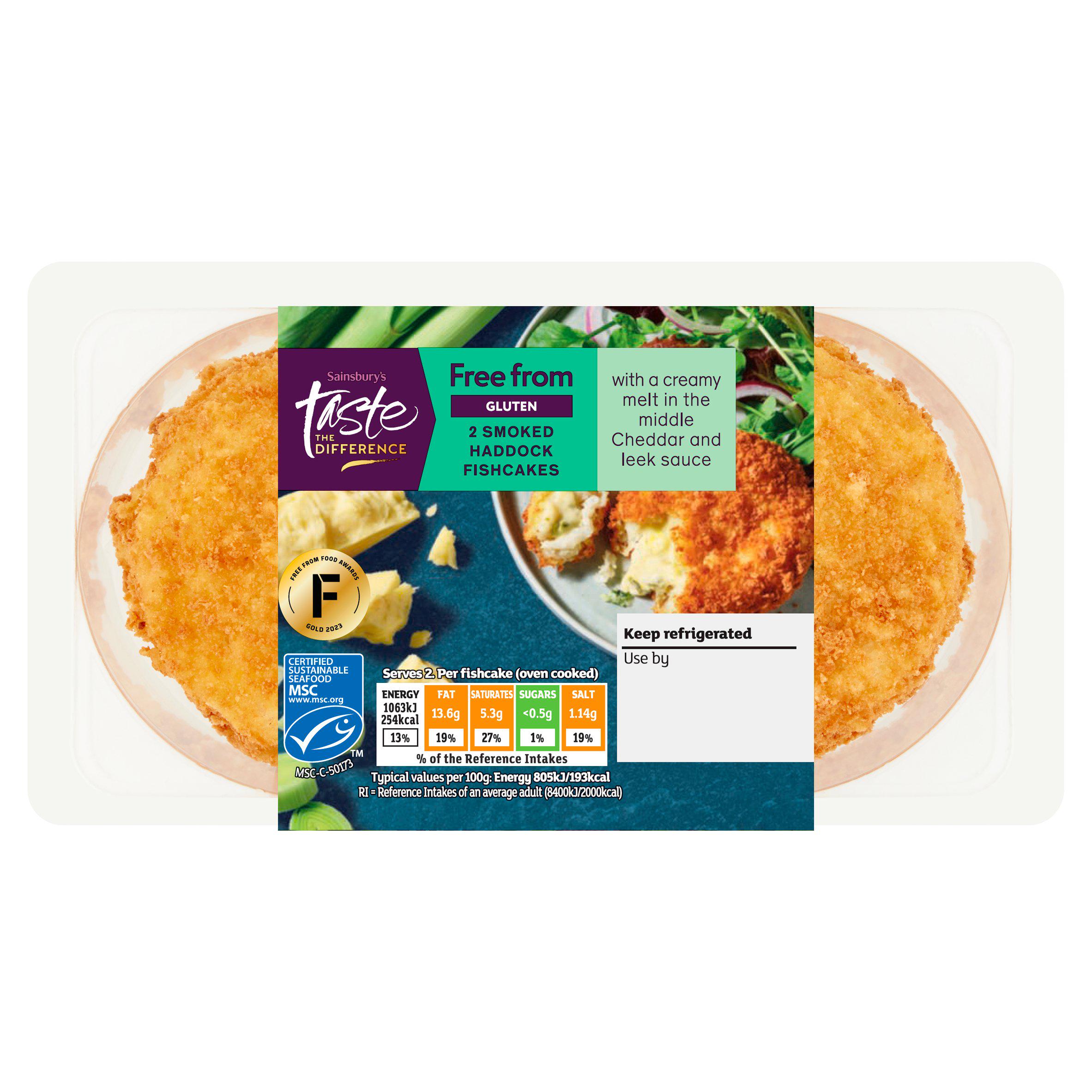 Sainsbury's Free From Melt in the Middle Smoked Haddock Fishcakes, Taste the Difference x2