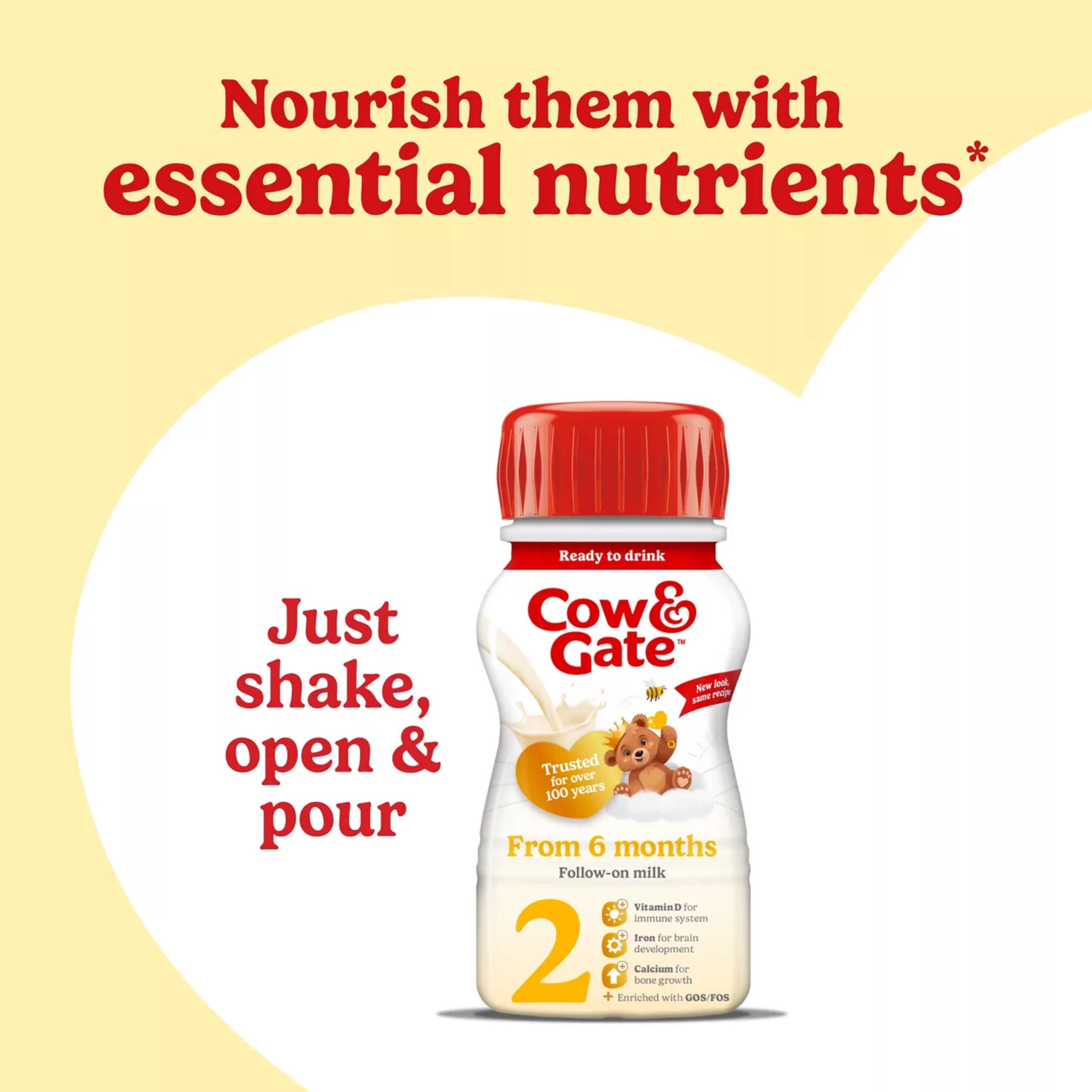 Cow & Gate 2 Follow On Baby Milk Formula Liquid 6-12 Months Multipack Ready To Feed 6x200ml thumbnail 2