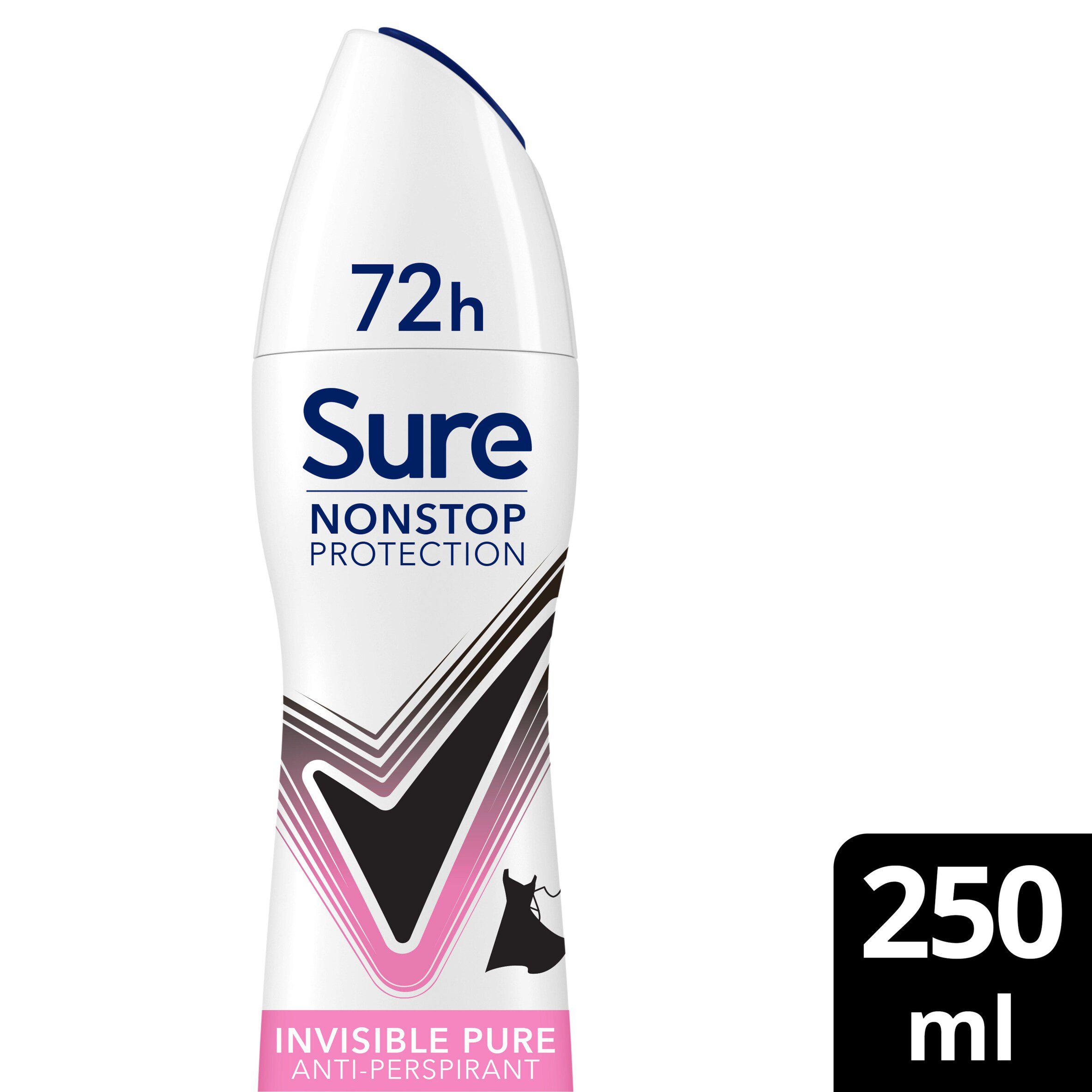 Sure 72hr Invisible Pure Nonstop Protection Anti-Perspirant Deodorant Aerosol 250ml