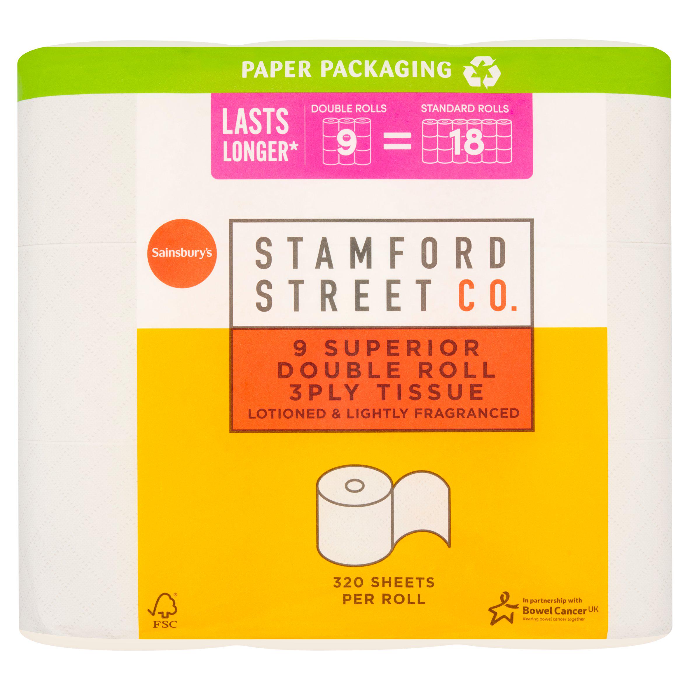 Stamford Street Co. Superior Toilet Tissue Double Rolls 9 Equals 18 Rolls