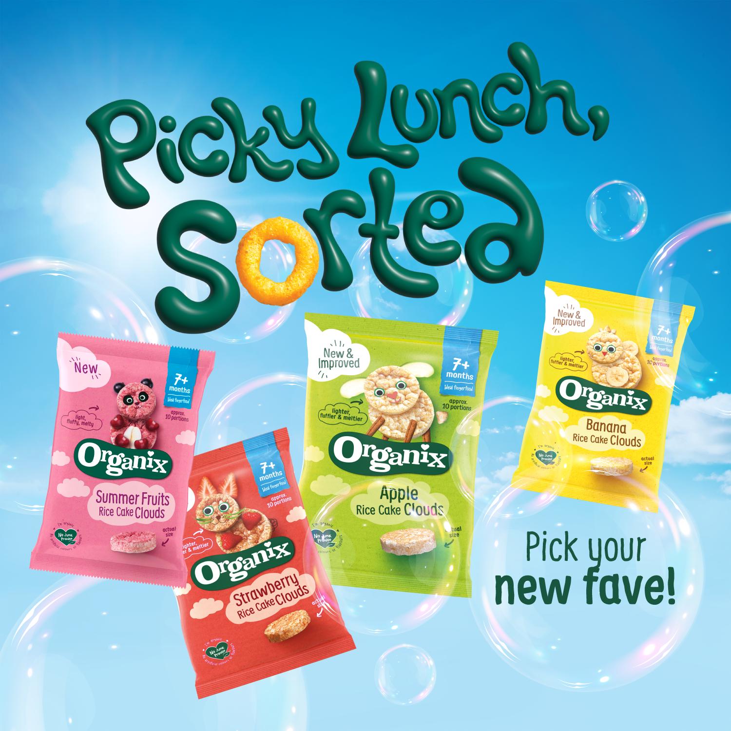 Organix Apple Rice Cake Clouds Organic Baby Snacks 7 months+ 40g thumbnail 4