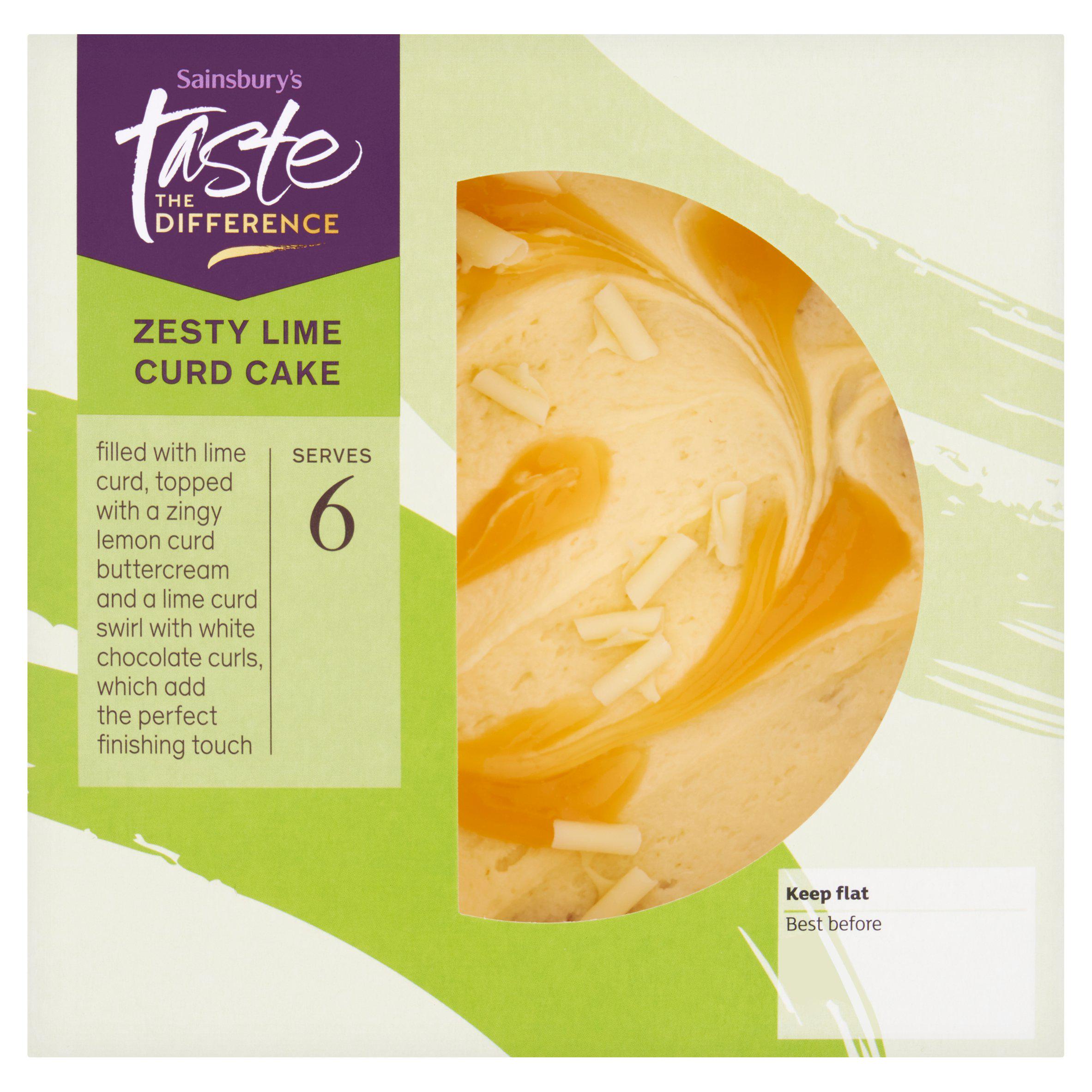Sainsbury's Zesty Lime Curd Cake, Summer Edition, Taste the Difference 400g