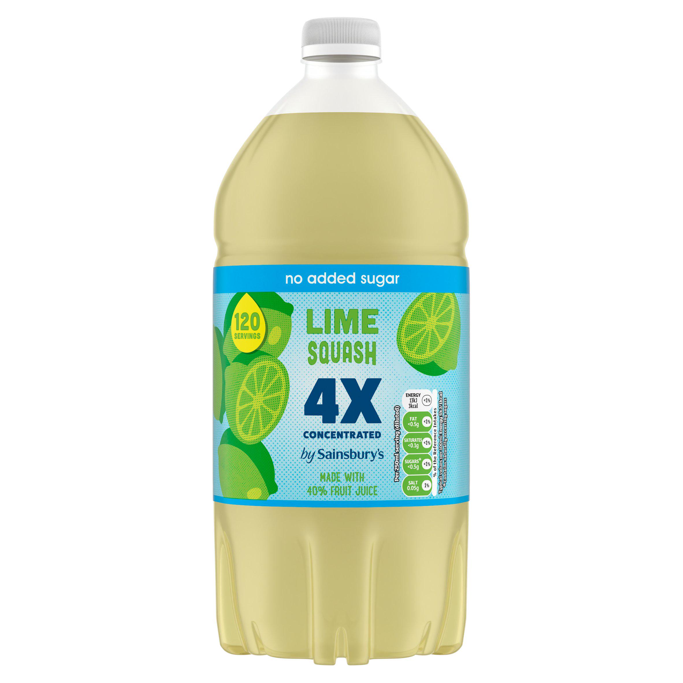 Sainsbury's Quadruple Strength Lime Squash 1.5L
