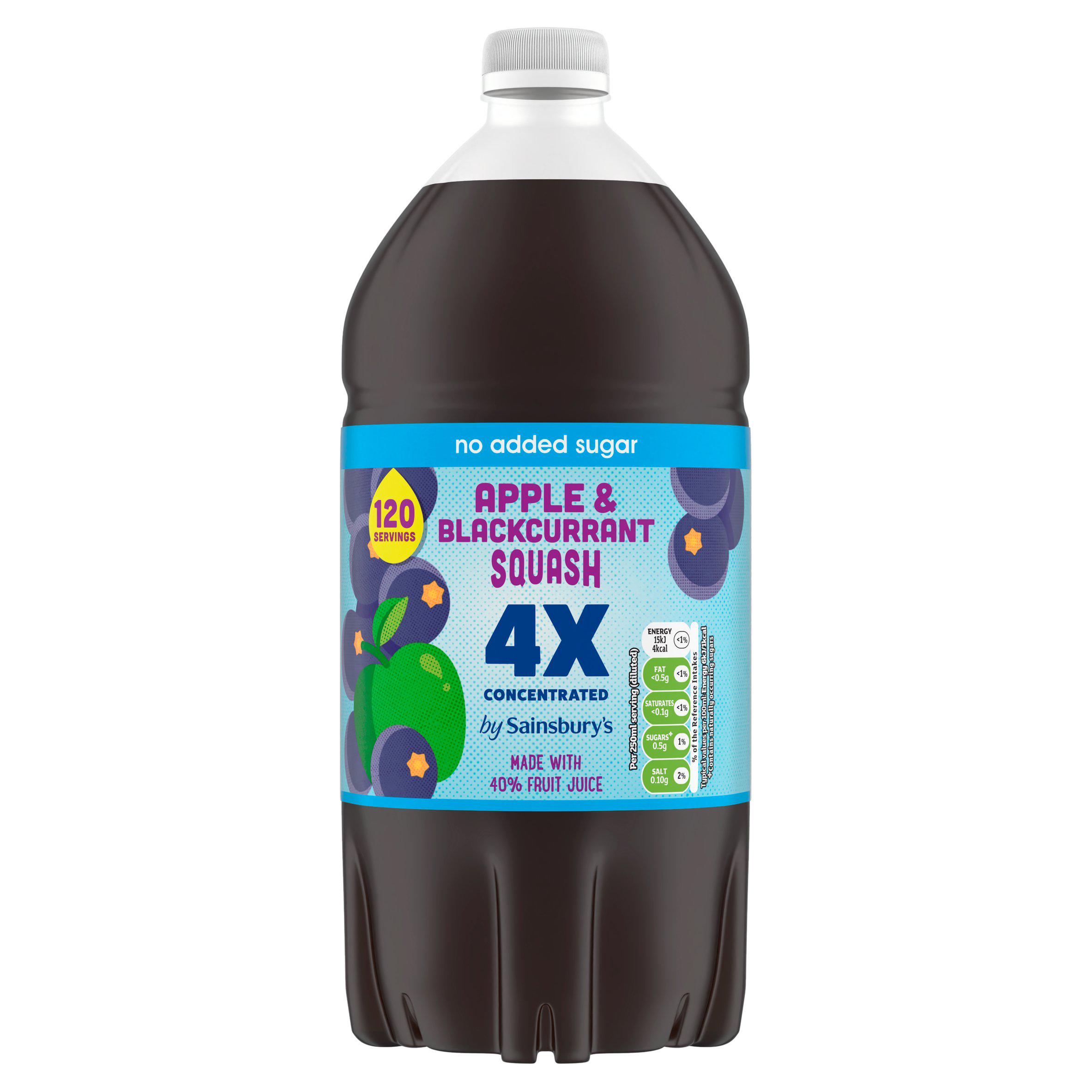Sainsbury's Quadruple Strength Apple & Blackcurrant Squash 1.5L