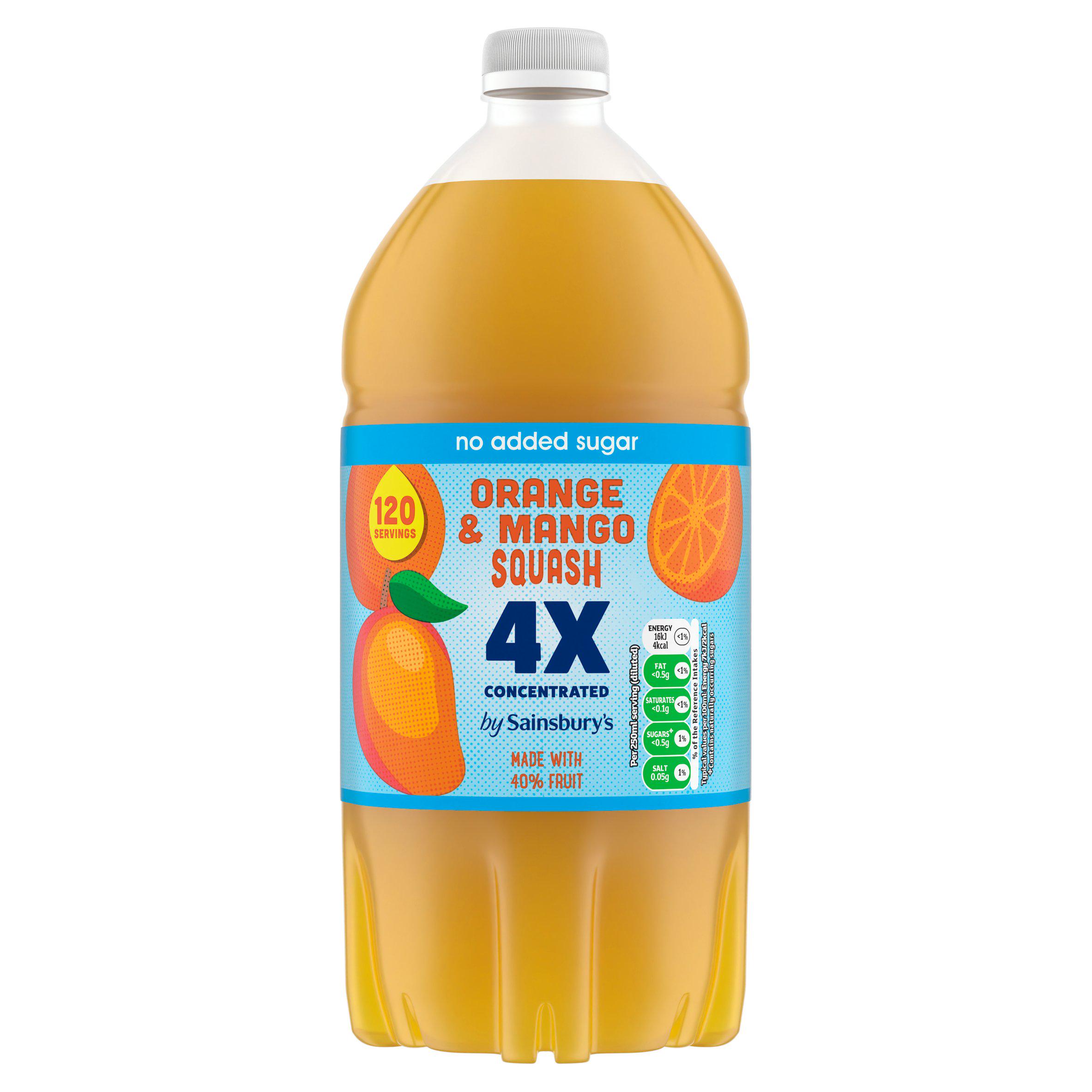Sainsbury's Quadruple Strength Orange & Mango Squash 1.5L