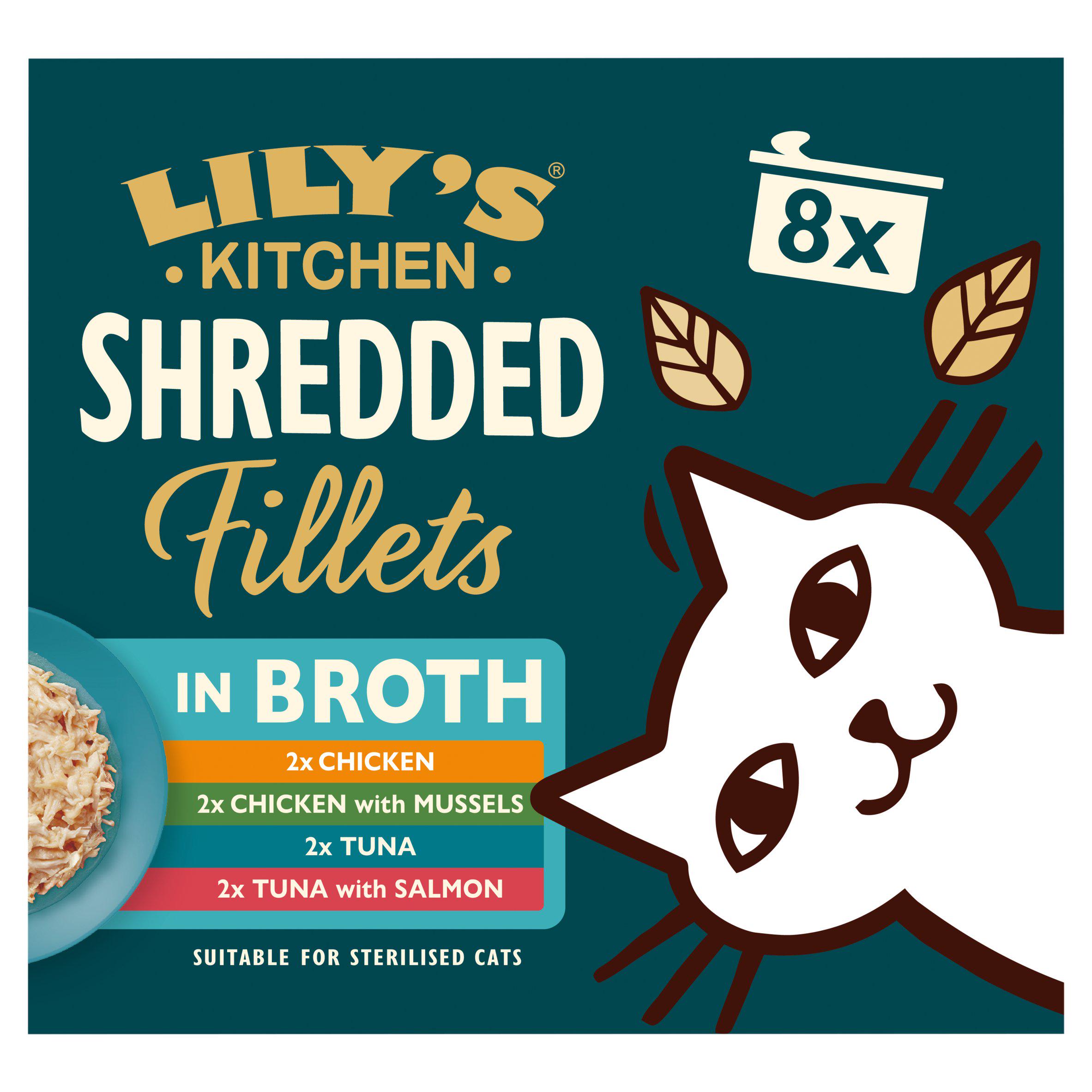 Lily's Kitchen Shredded Fillets in Broth Multipack Wet Food for Cats