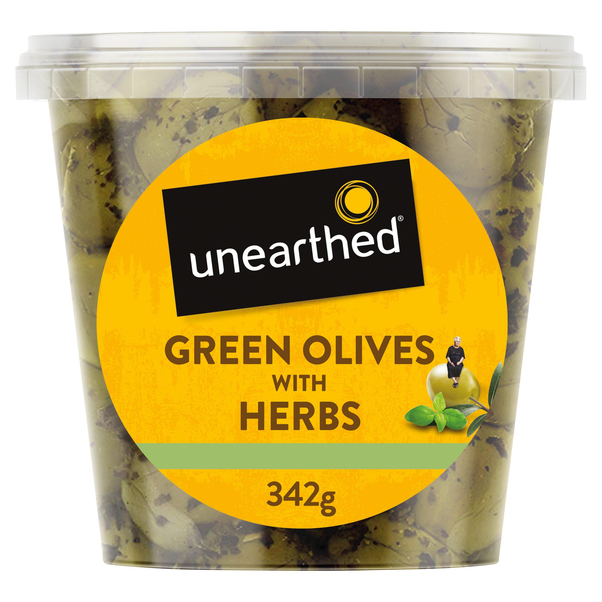 Unearthed Green Olives with Herbs 342g