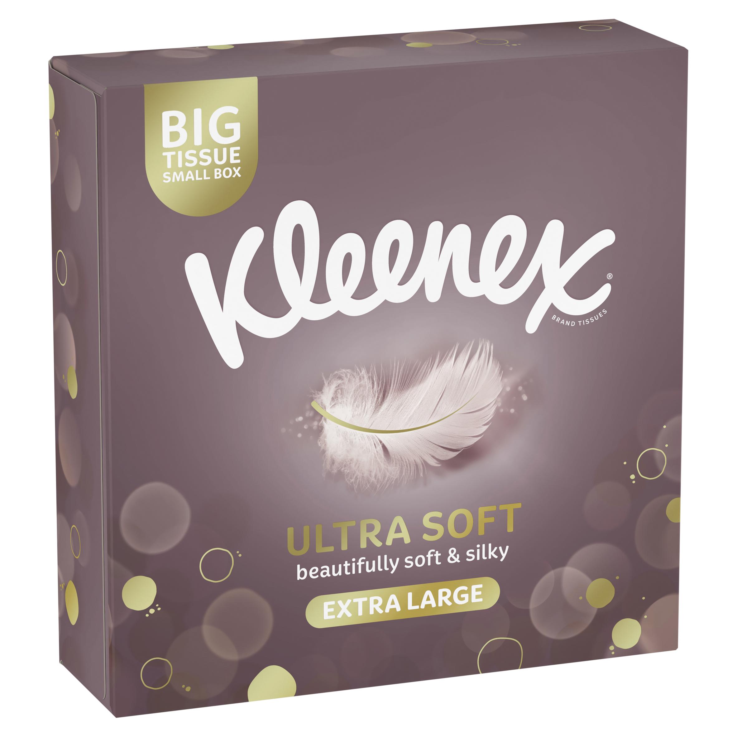 Kleenex Ultra Soft Extra Large Tissues Single Compact Box 40 Sheets thumbnail 2