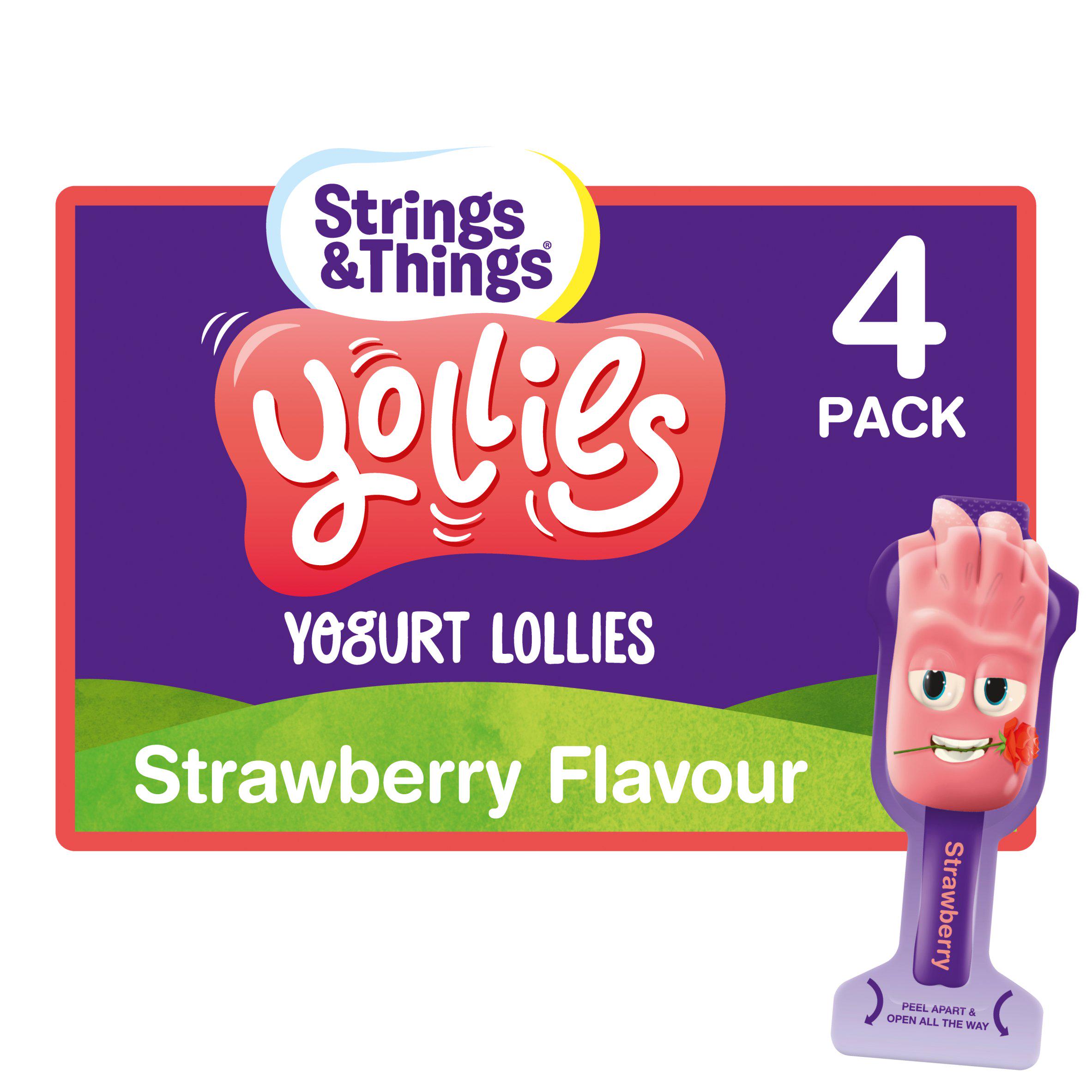 Strings & Things Yollies Yogurt Lollies Strawberry Flavour 4 x 25g (100g)