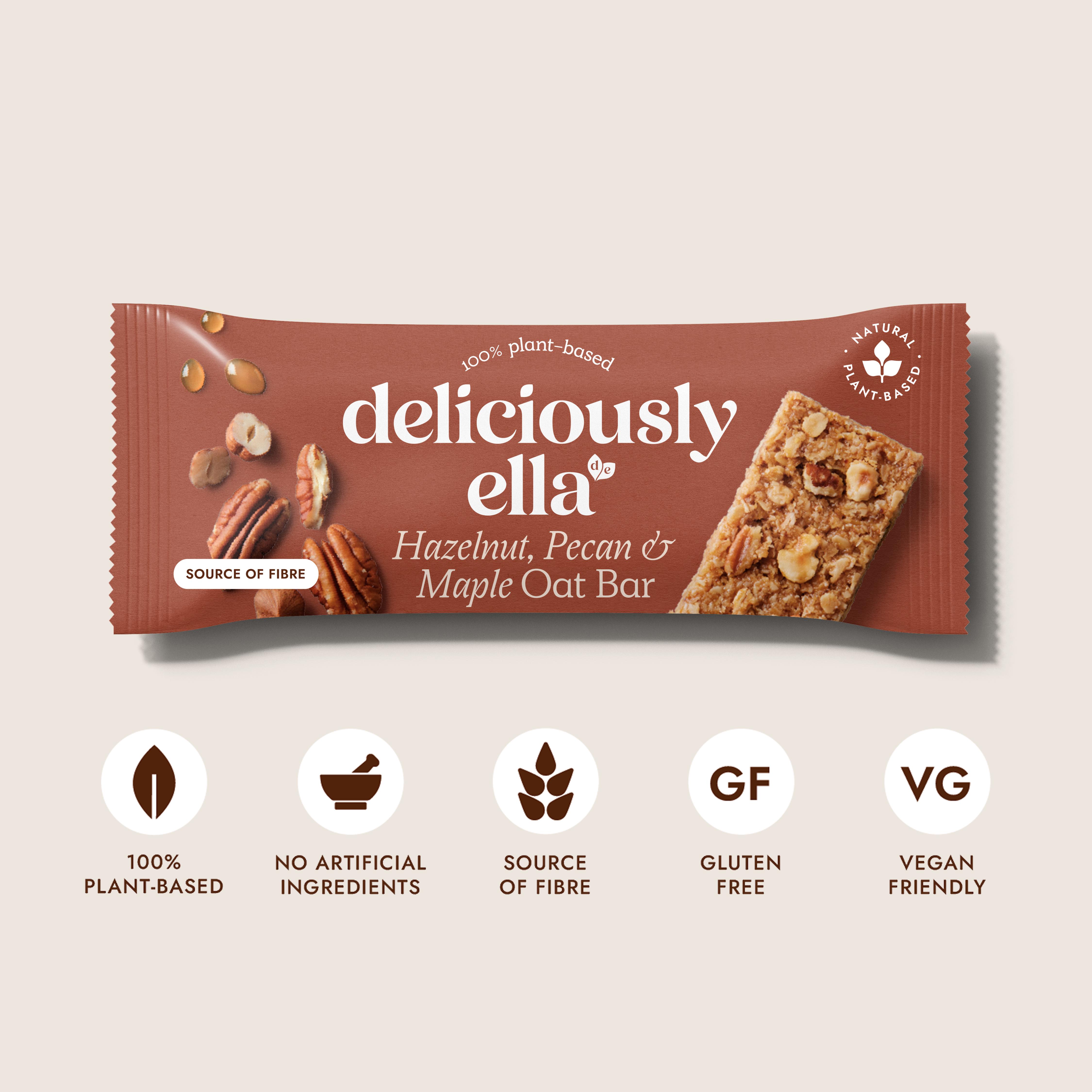 Deliciously Ella 3 x 50g Hazelnut, Pecan & Maple Multipack Oat Bars thumbnail 2
