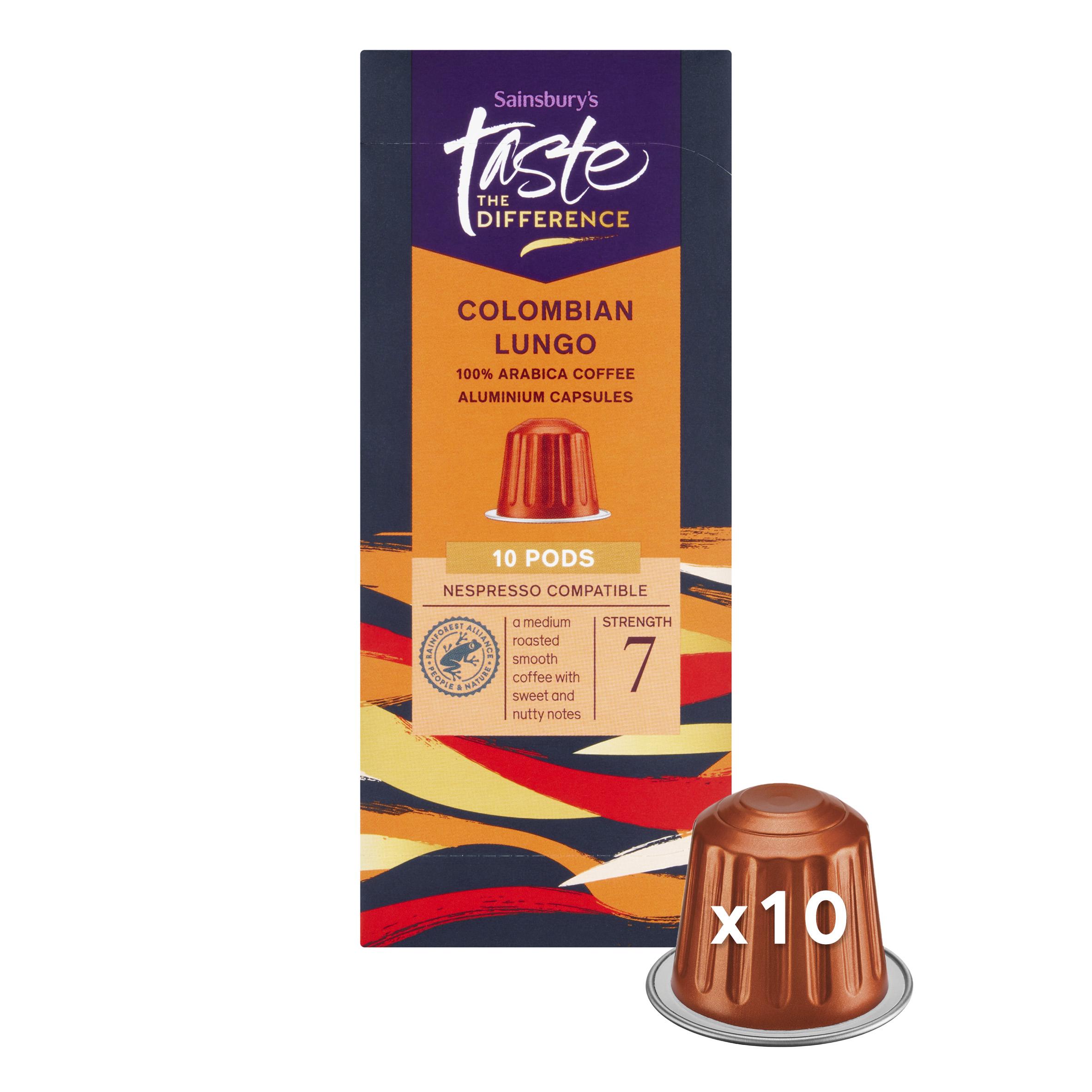 Sainsbury's Colombian Lungo, Taste the Difference x10 52g thumbnail 2