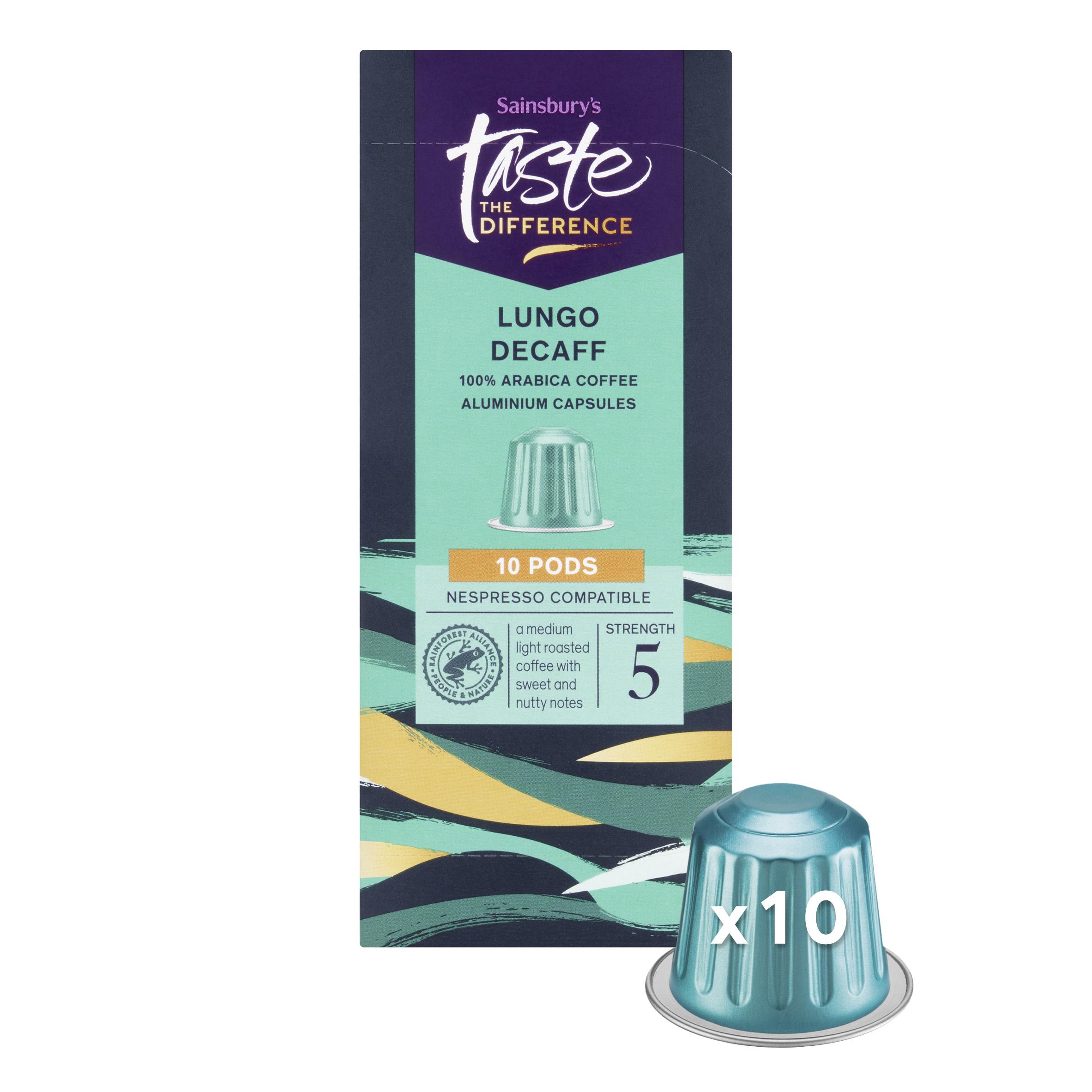 Sainsbury's Lungo Decaff Pods, Taste the Difference x10 52g thumbnail 2