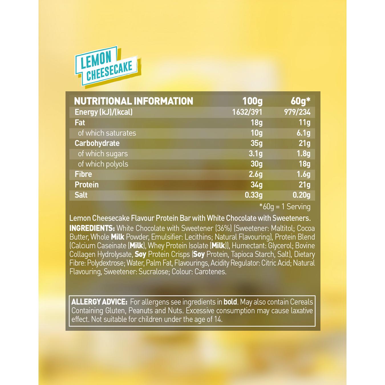 Grenade Lemon Cheesecake Flavour Protein Bar 60g thumbnail 6