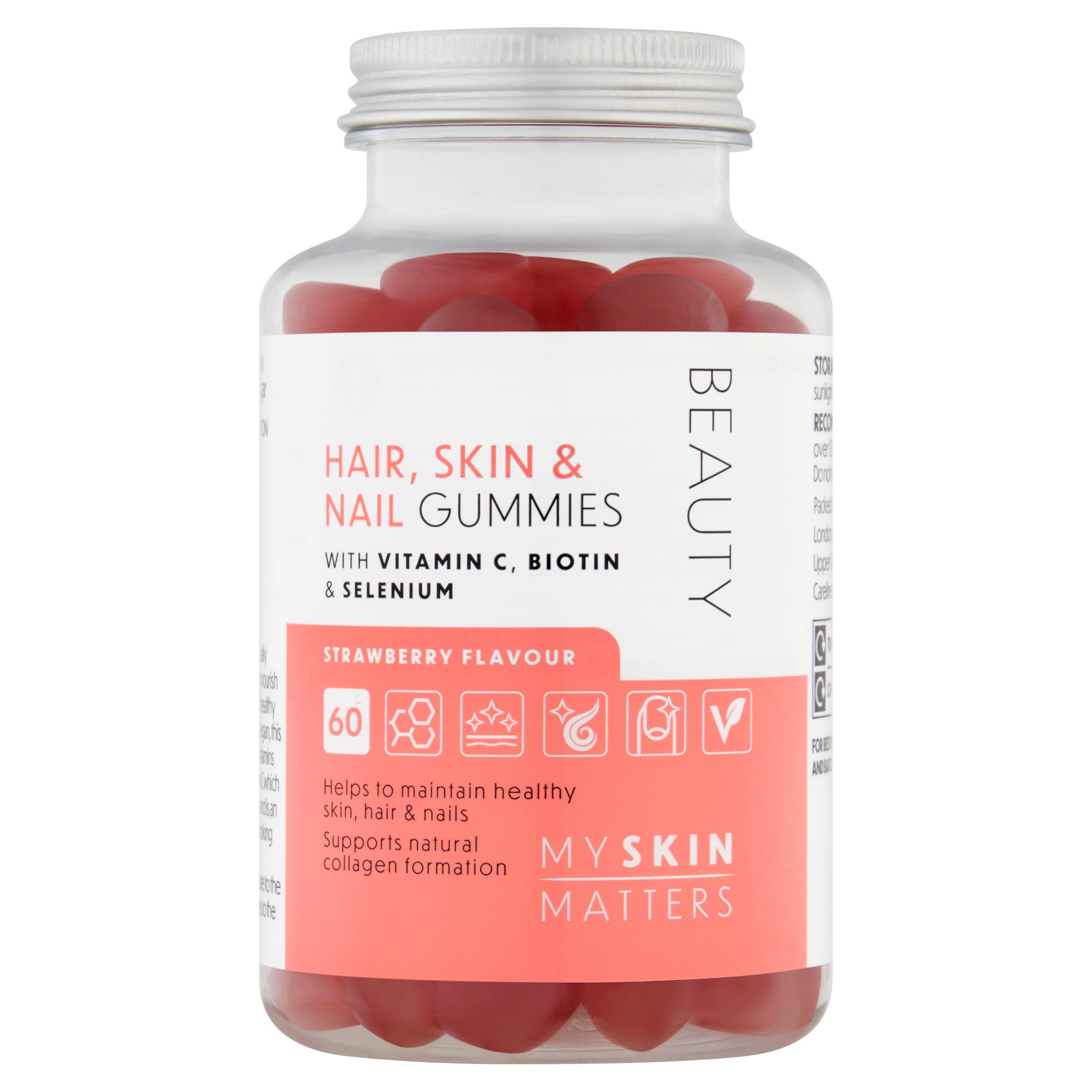 Sainsbury's Beauty Hair Skin & Nail Gummies Strawberry Flavour x60