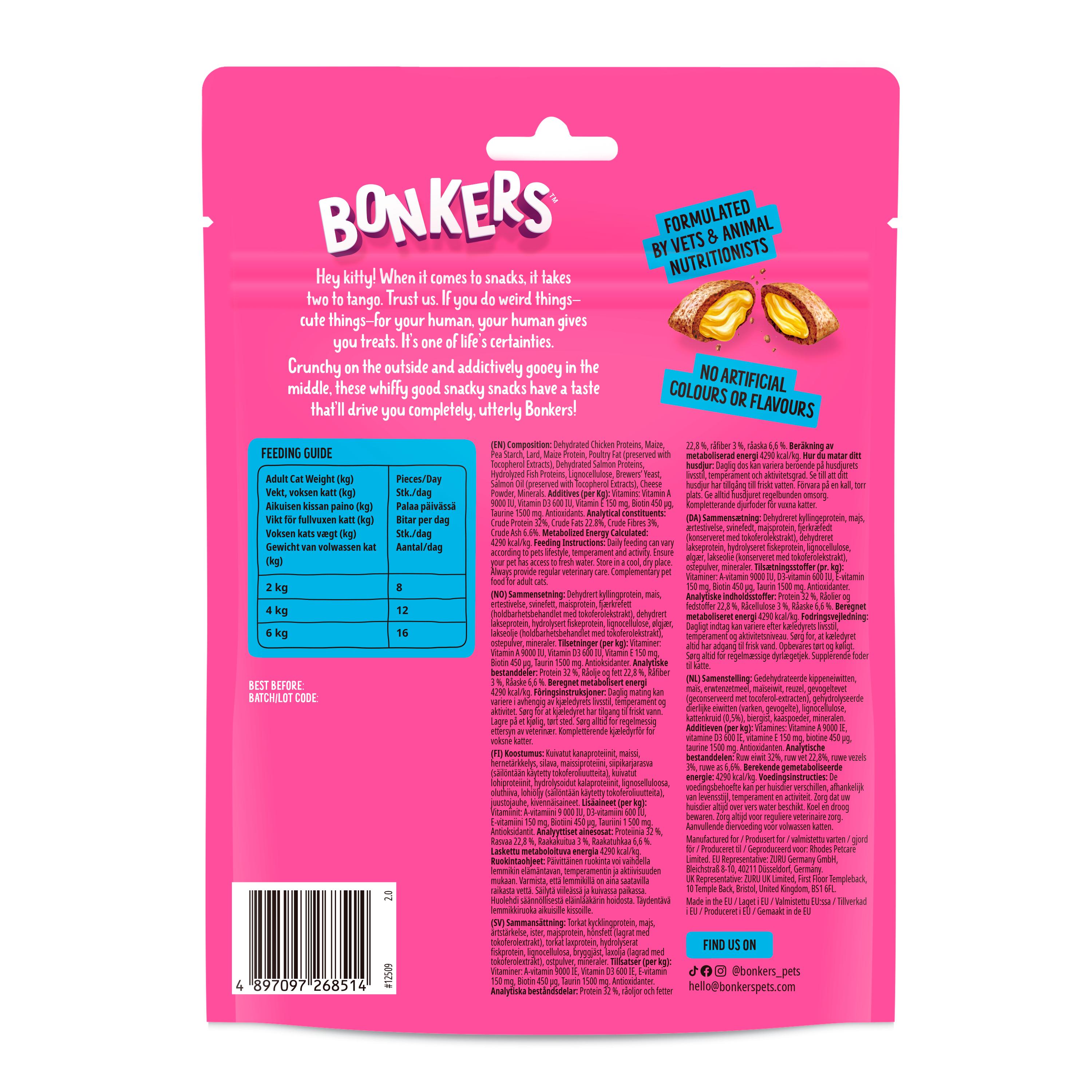 Bonkers Salmon Supreme Flavour Cat Treats 180g thumbnail 2