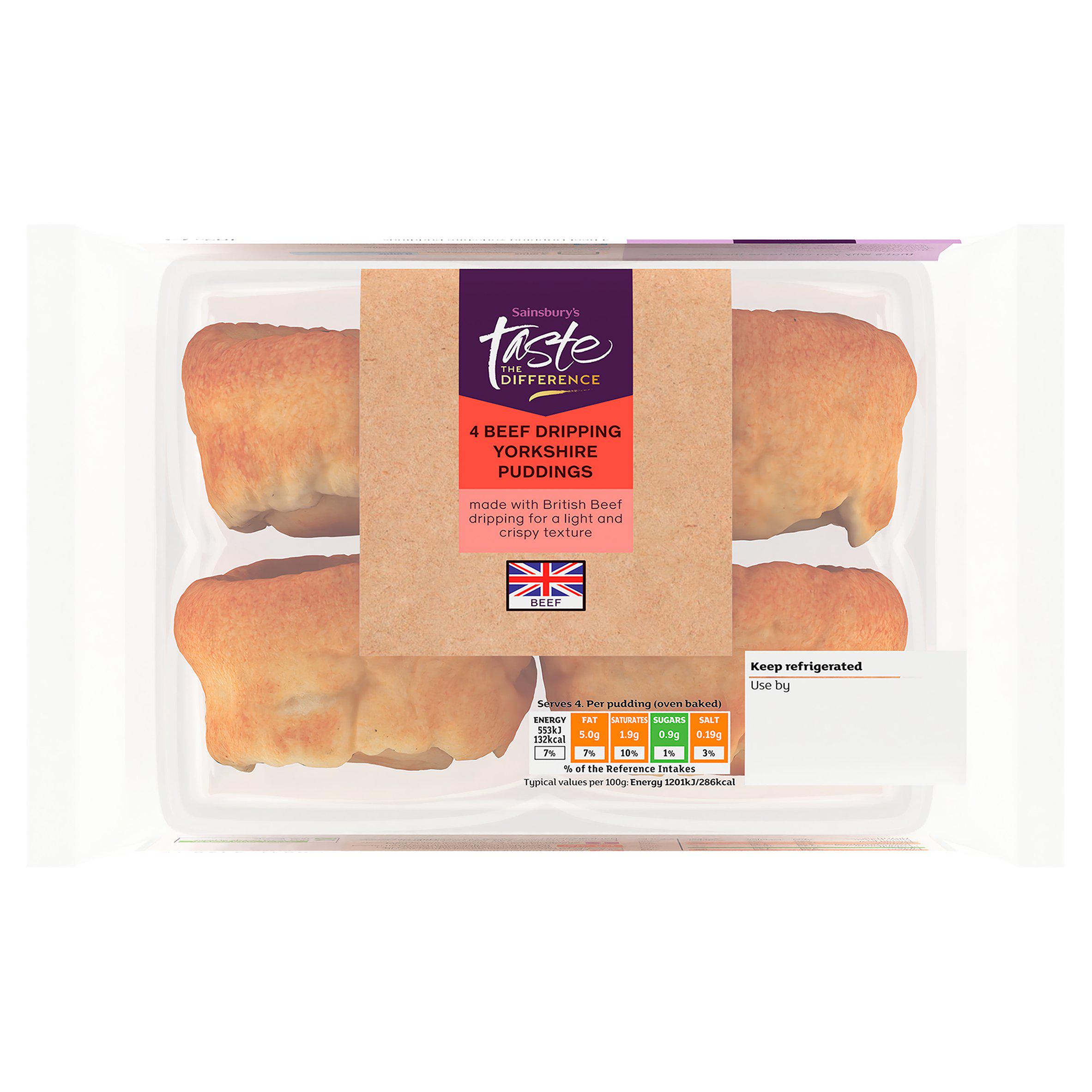 Sainsbury's Yorkshire Pudding with British Beef Dripping, Taste the Difference x4 192g