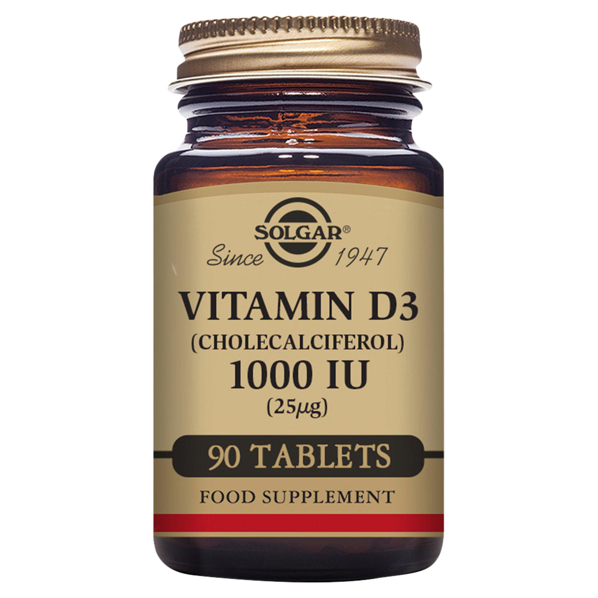 Solgar Vitamin D Cholecalciferol 1000 IU Tablets x90