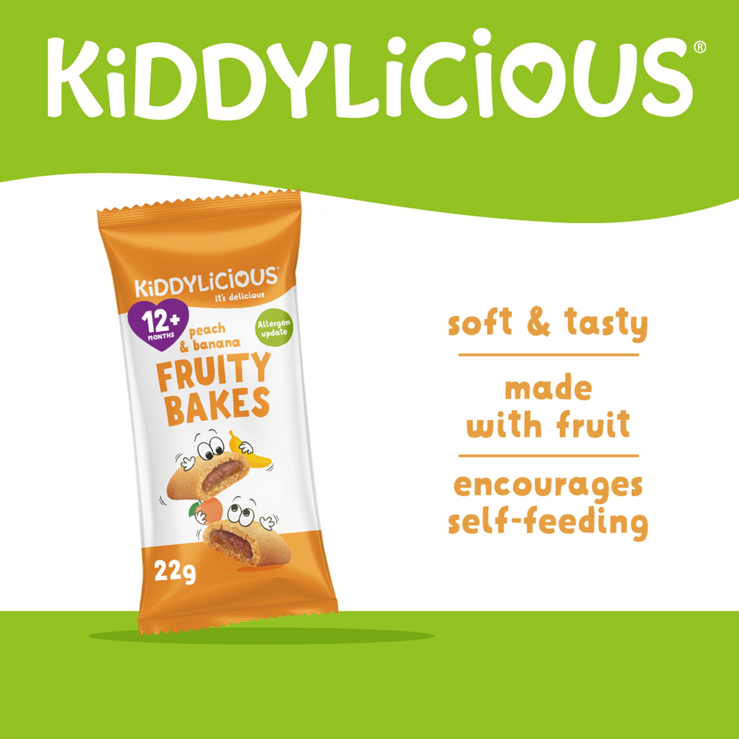 Kiddylicious Peach & Banana Fruity Bakes Baby Snacks 6x22g thumbnail 2