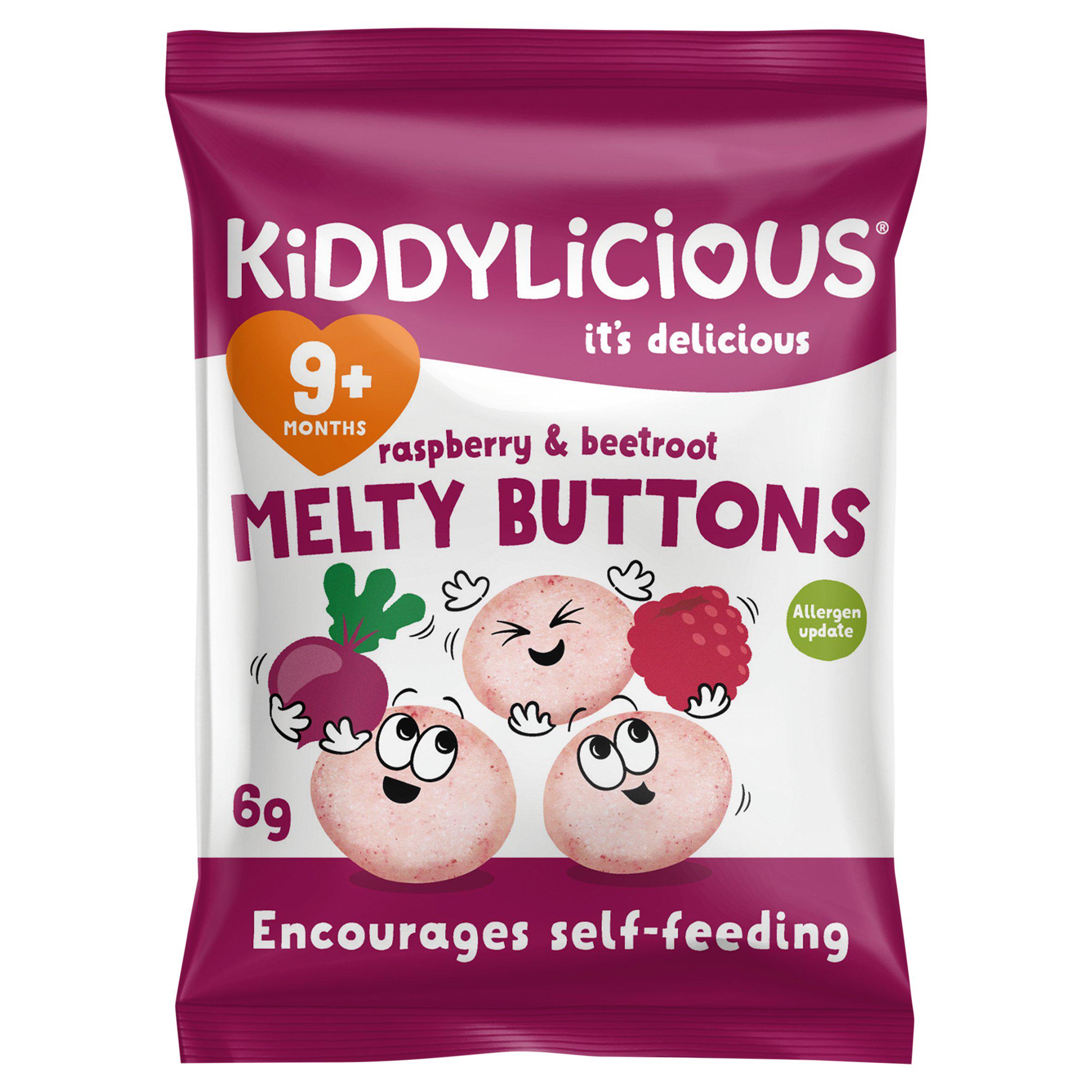 Kiddylicious Raspbery & Beetroot Melty Buttons Baby Snacks