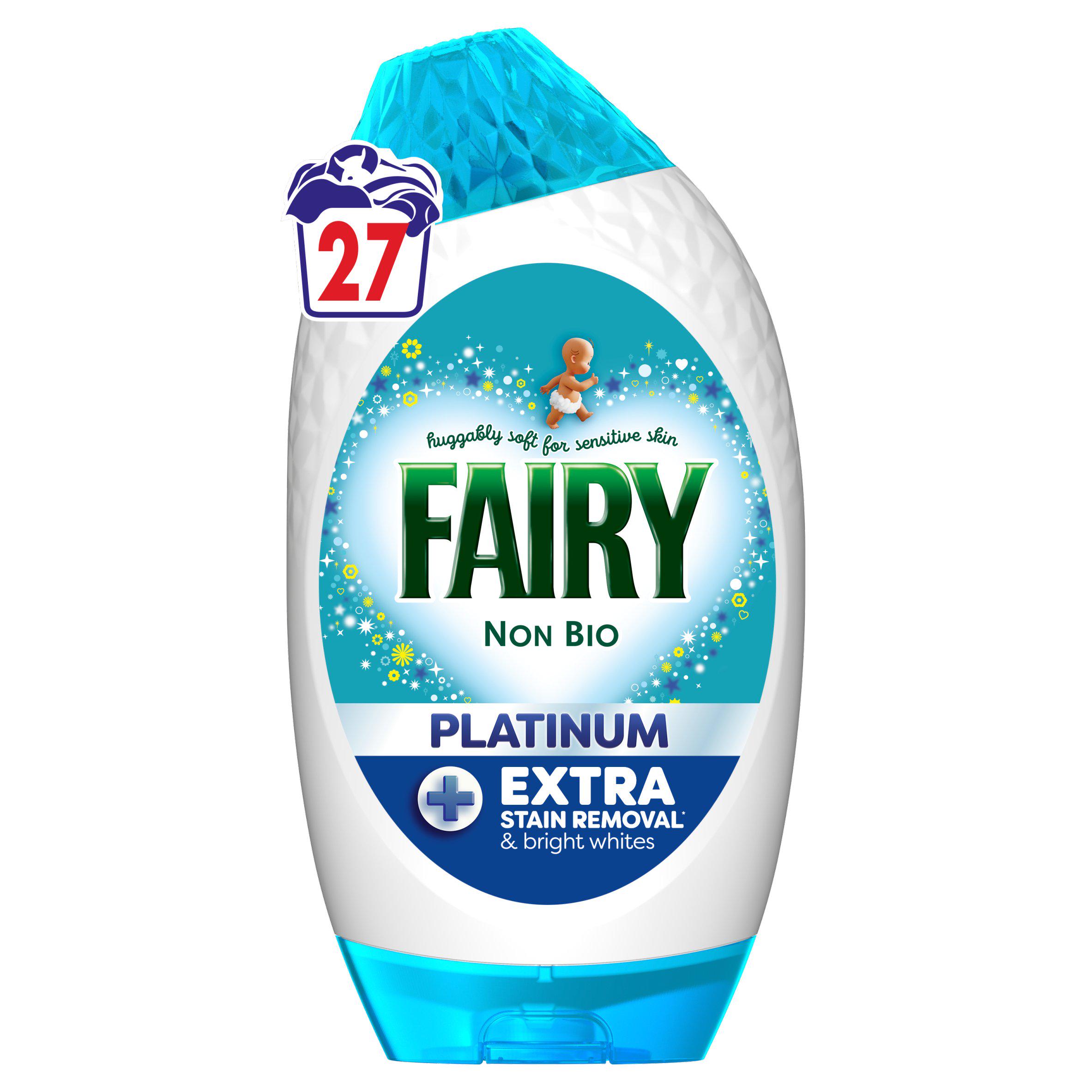 Fairy Non Bio Platinum laundry Detergents Washing Gel 27 Washes