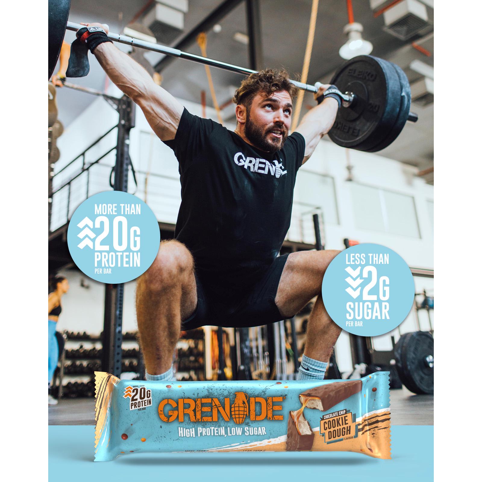 Grenade Chocolate Chip Cookie Dough Flavour Protein Bar 60g thumbnail 6